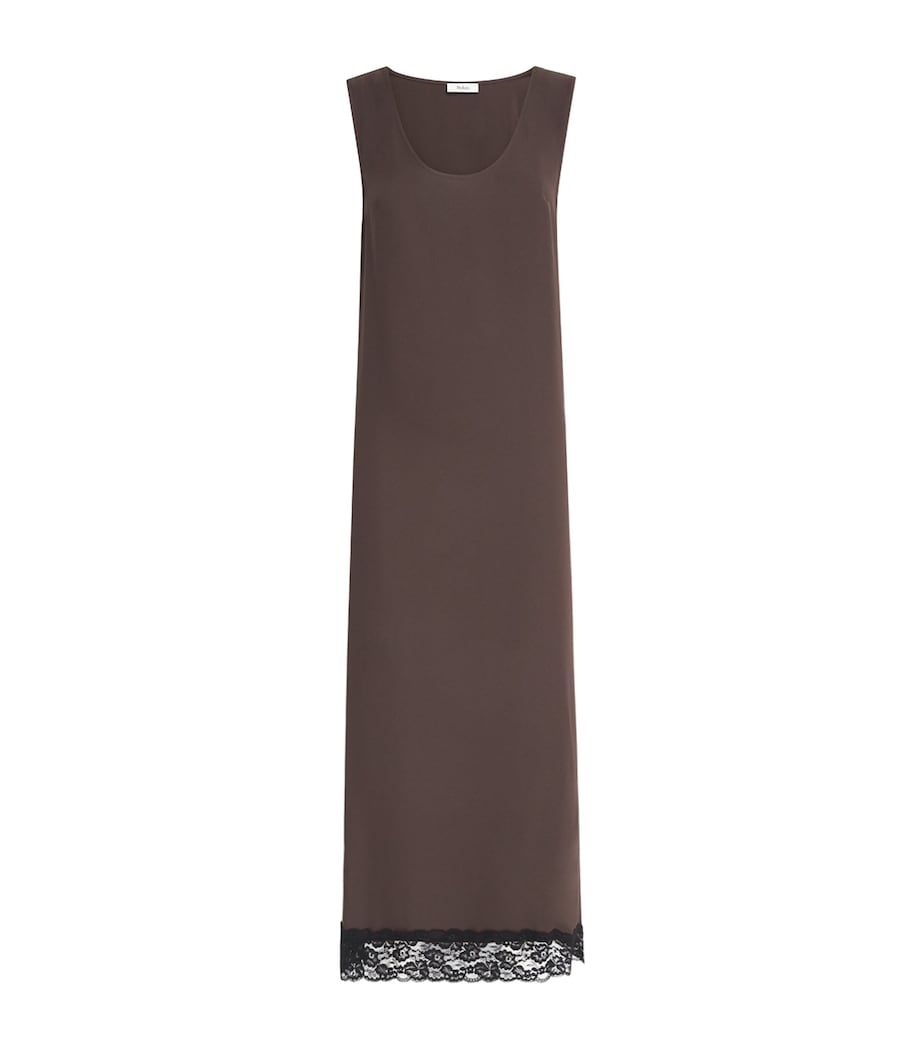 Stylein Womens Malea Lace-Trim Maxi Dress Coffee Image 1