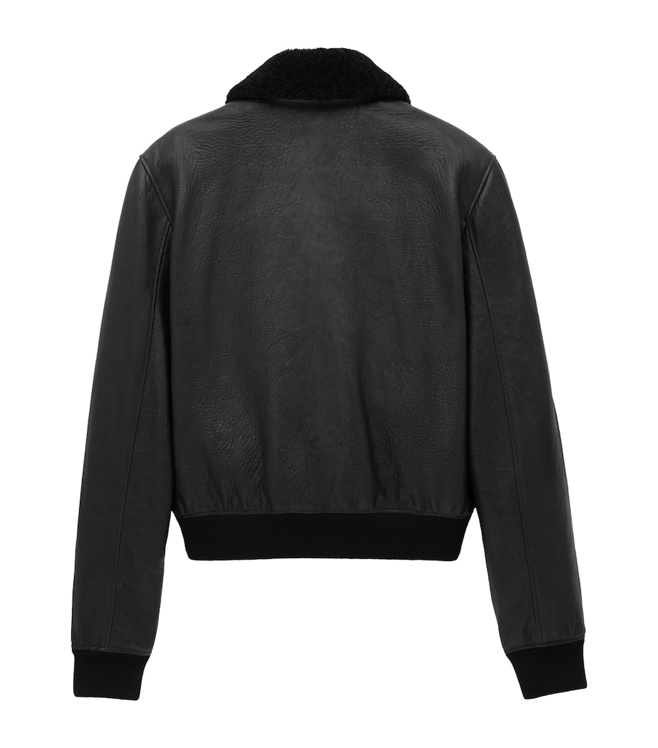 Shearling-Collar Leather Jacket 1000 Image 2