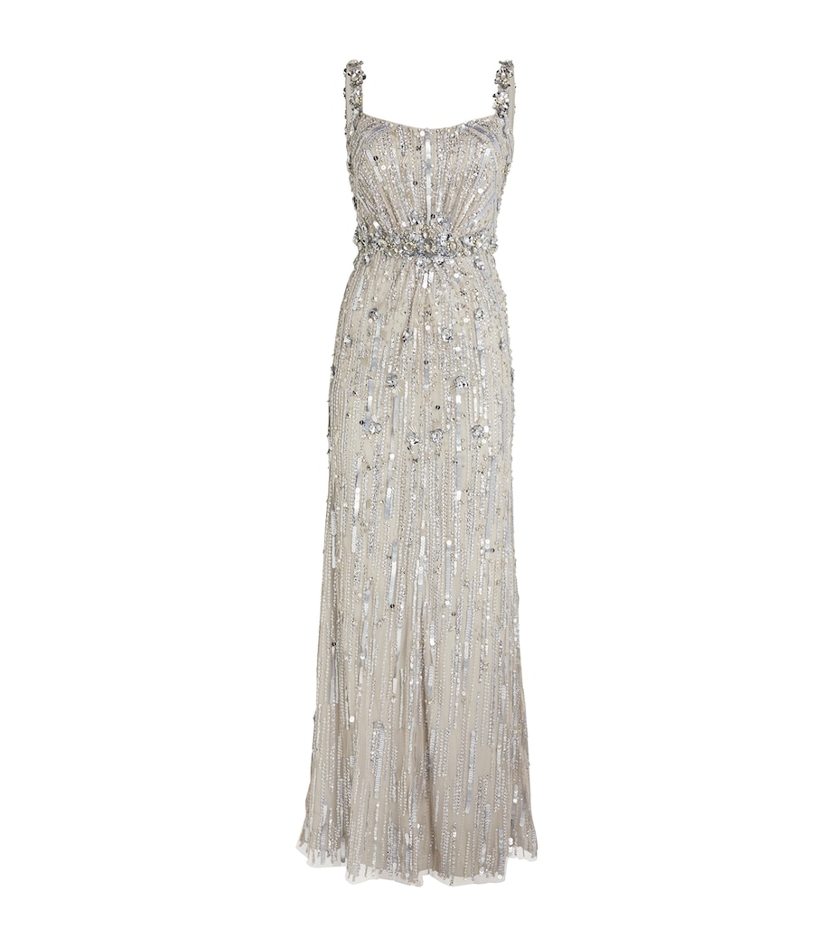 Crystal-Sequin Embellished Gown PLATINUM 229 Image 1