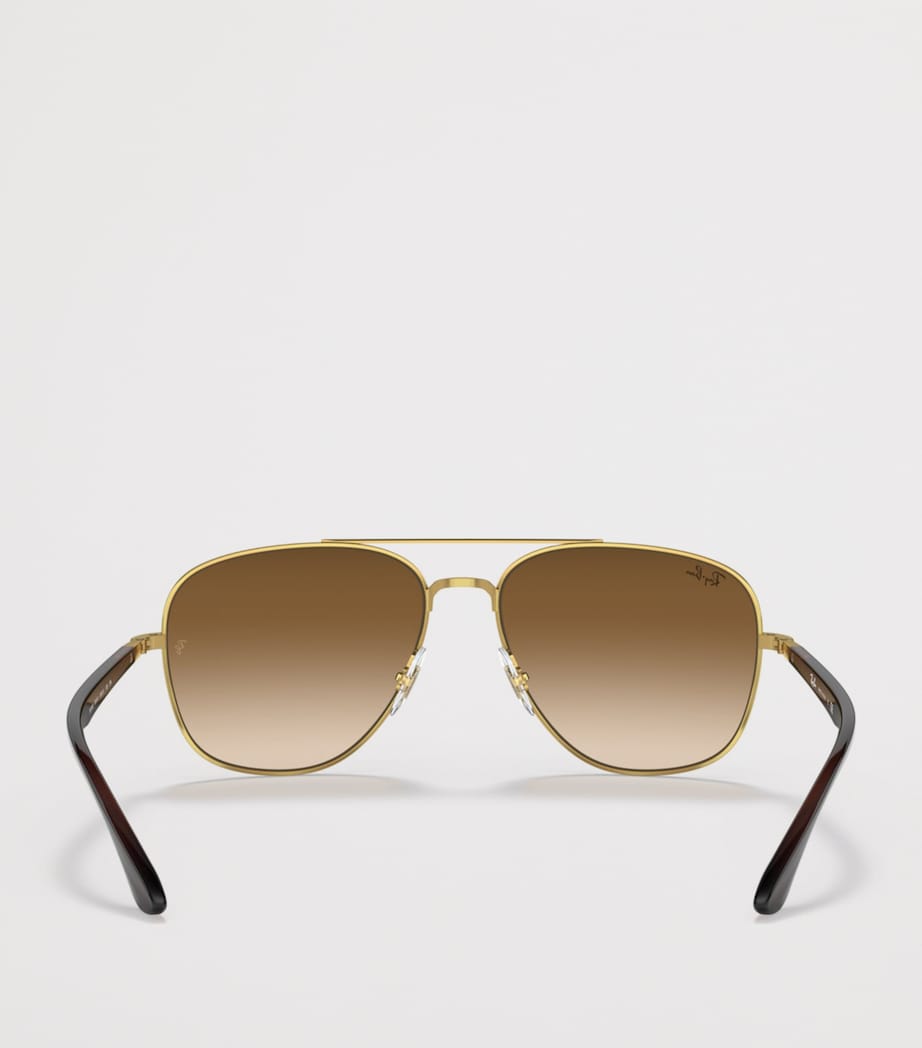 Ray-Ban Metal Square Sunglasses Gold Image 4