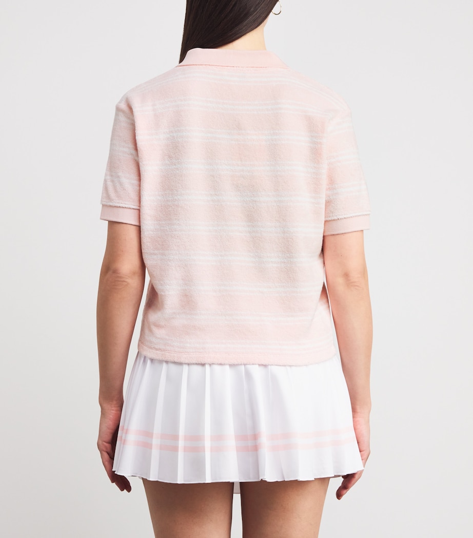Cotton Terry Polo Shirt PINK DOLPHIN STRIPED Image 4