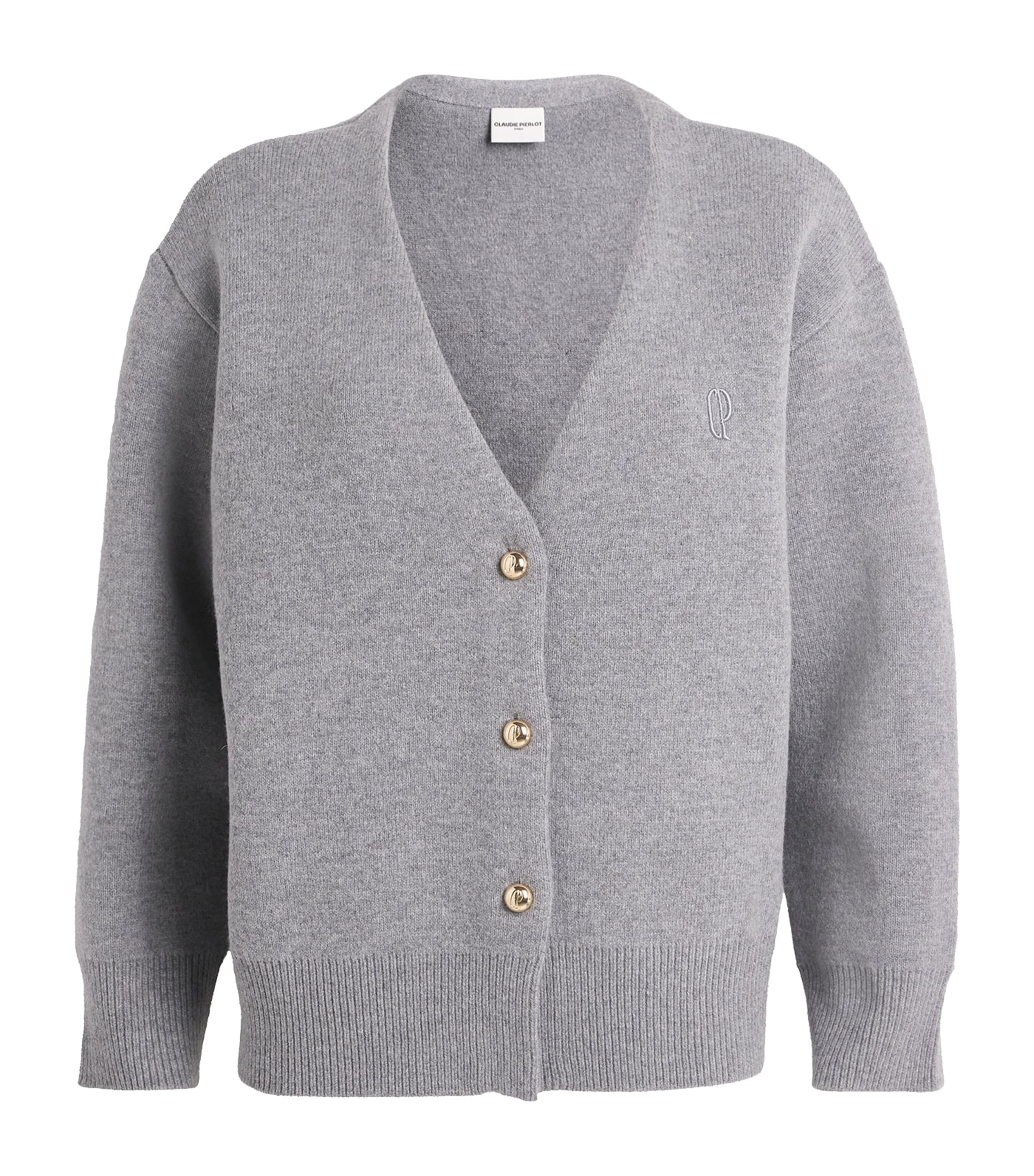 Wool-Blend Oversized Cardigan GRIS Image 1