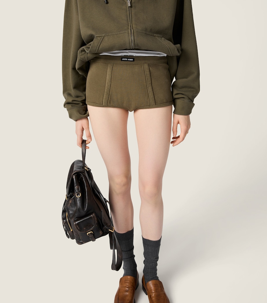 Miu Miu Womens Garment-Dyed Boxer Shorts Image 4