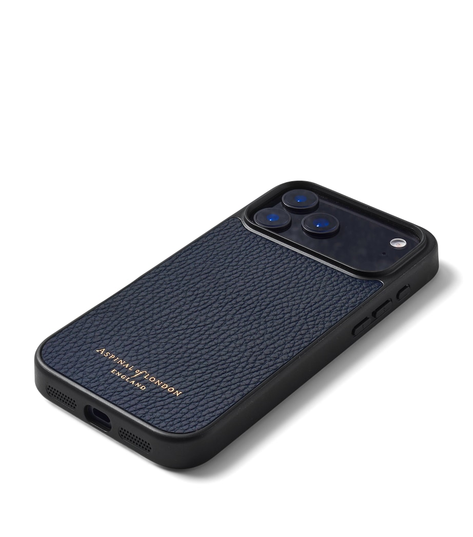 Grained Leather iPhone 17 Pro Case NAVY Image 3