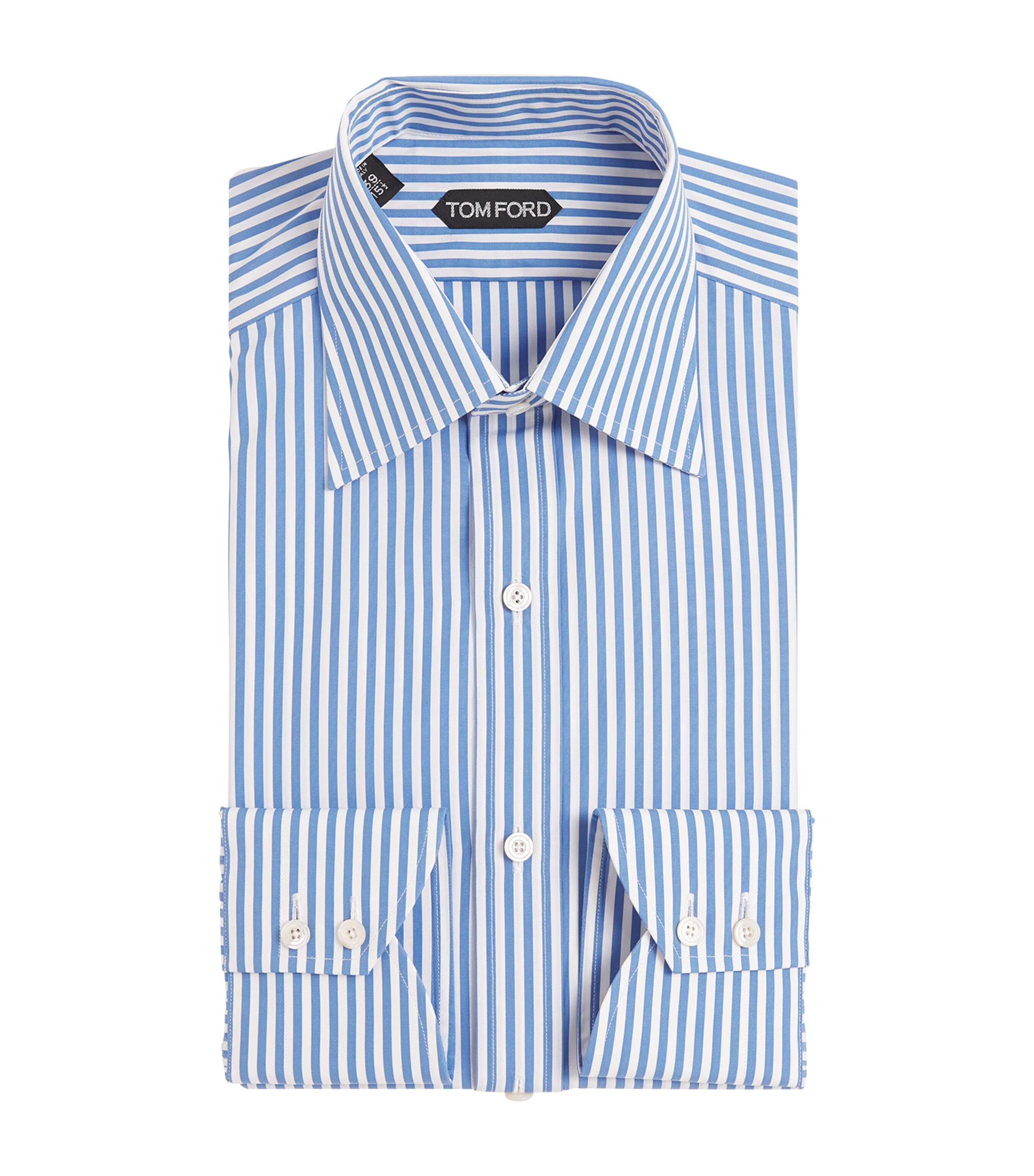 TOM FORD Cotton Baton Striped Shirt | Wedding | For the Groom | Partywear | Mens | Men Clothing | Shirts | Formal Shirts | Designers | Tom Ford | Eveningwear