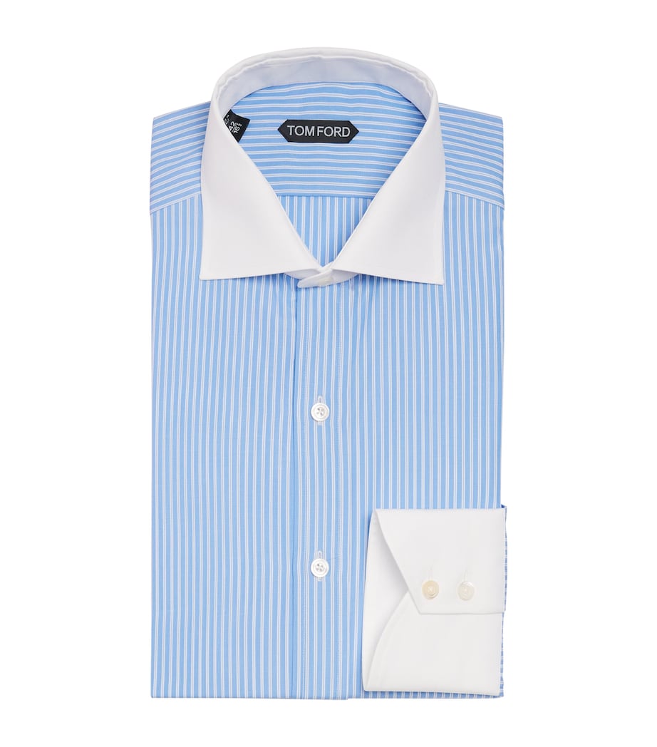 TOM FORD Mens Cotton Stripe Shirt Uwb Image 1