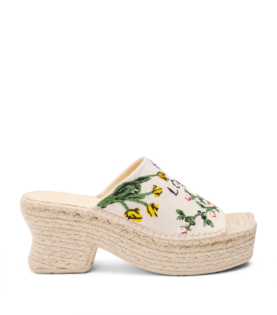 LOEWE x Paula's Ibiza Embroidered Espadrille Sandals 80 Cream/multicolor Image 1
