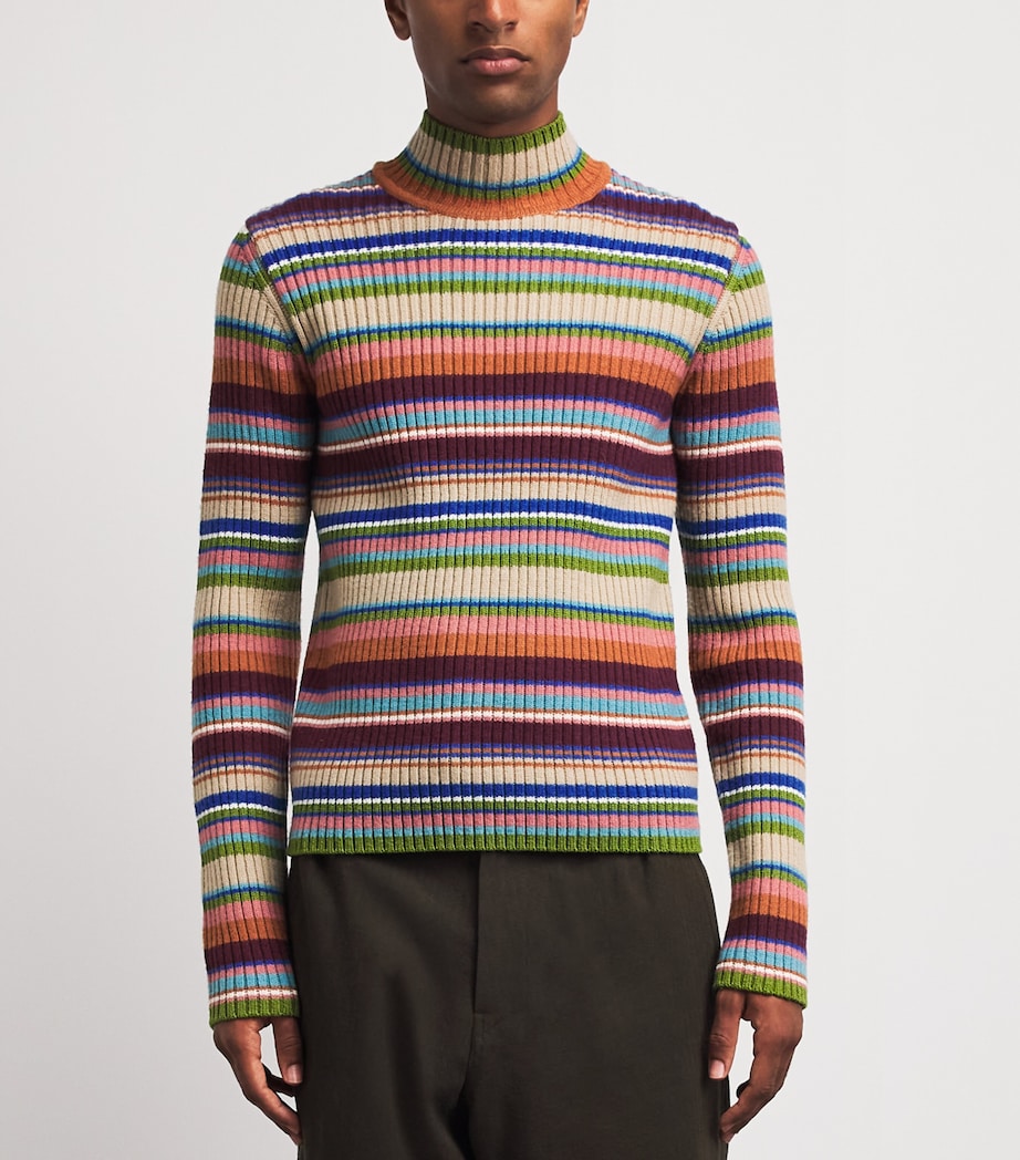DRIES VAN NOTEN Wool Striped Sweater Old Image 4