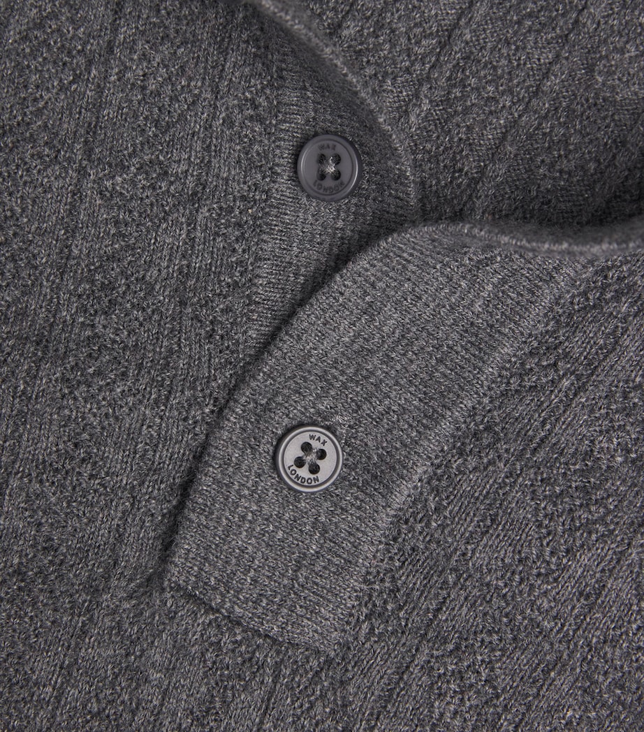 Cotton-Cashmere Oban Polo Sweater GREY MARL Image 5