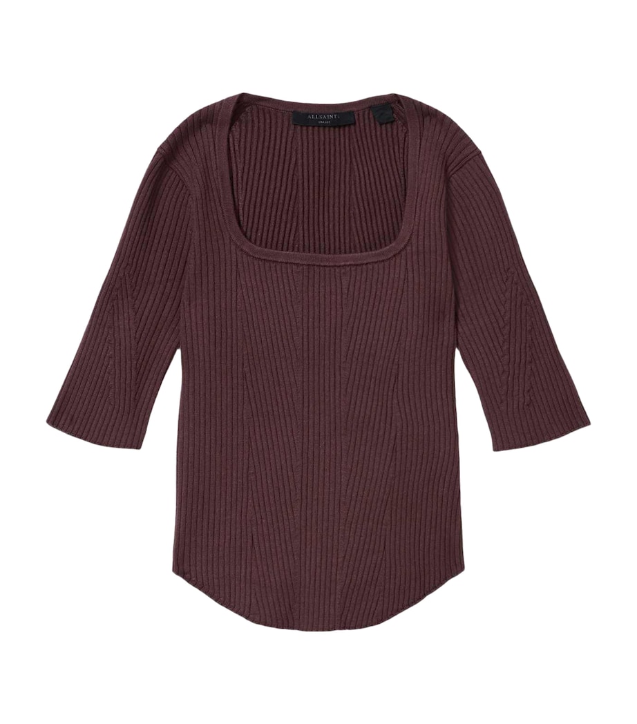 AllSaints Womens Cruz Hally Top Burnt Brown Image 1