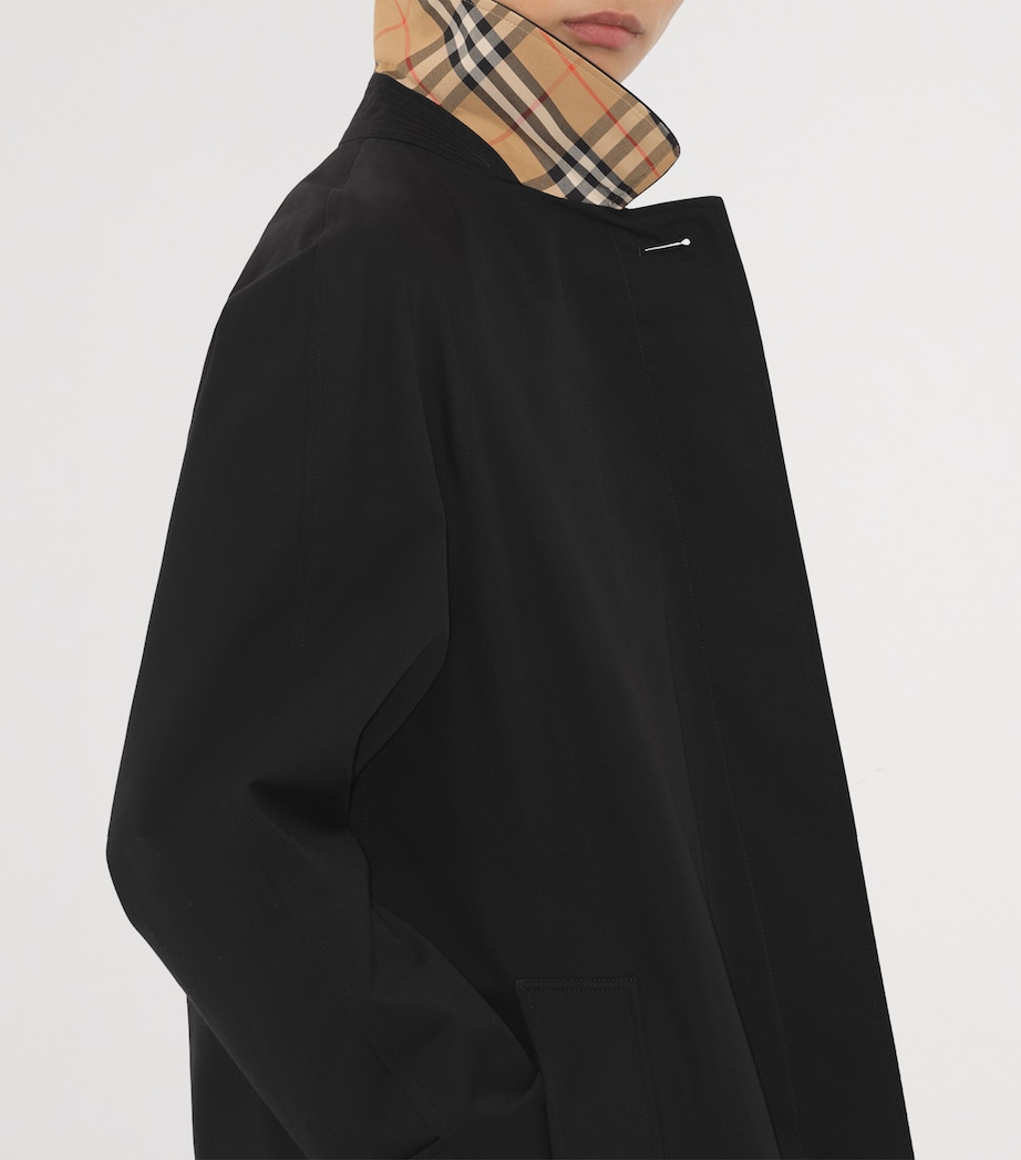 Gabardine Mid-Length Camden Heritage Car Coat BLACK Image 5