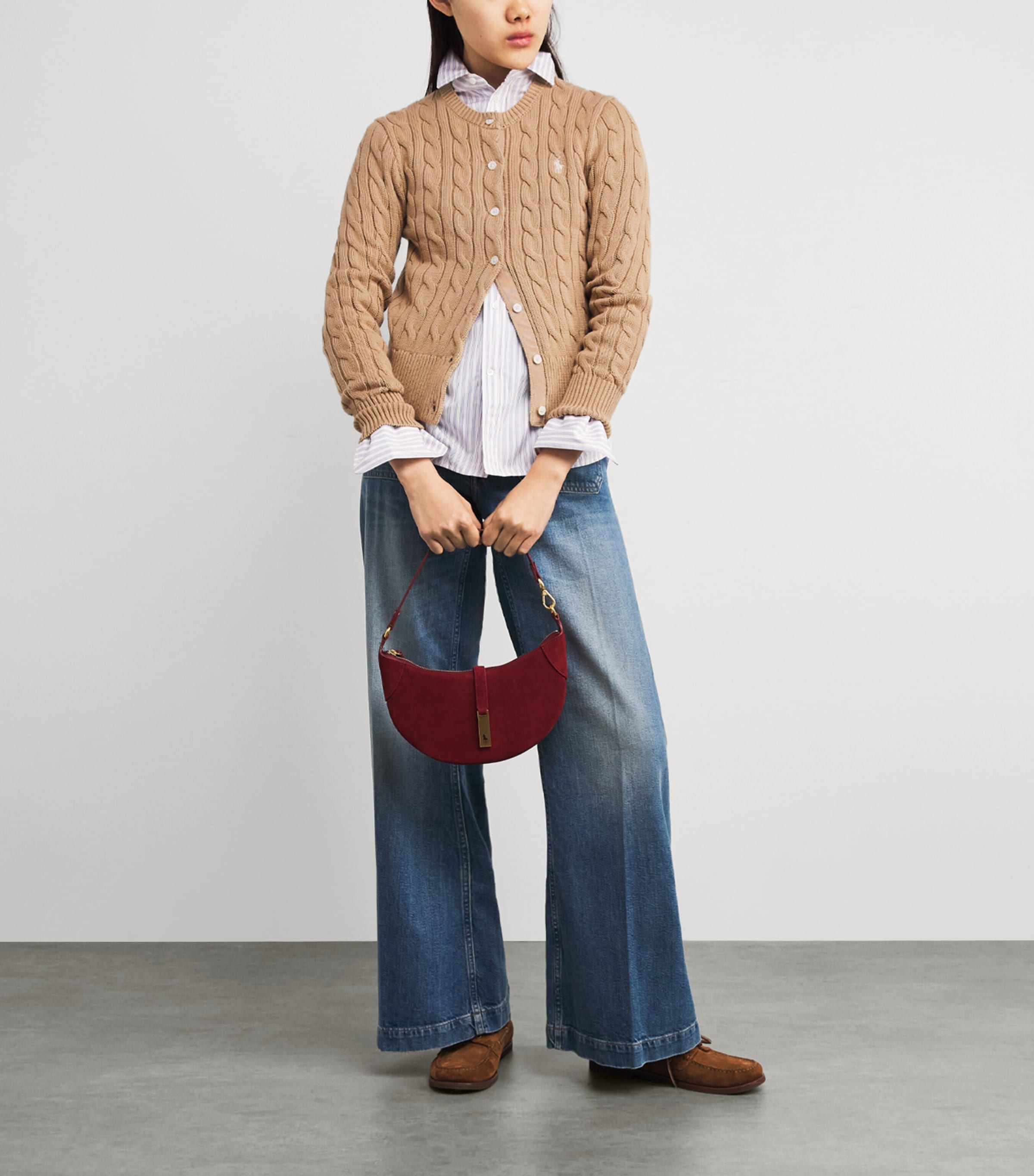 Cotton Cable-Knit Cardigan VINTAGE KHAKI Image 2