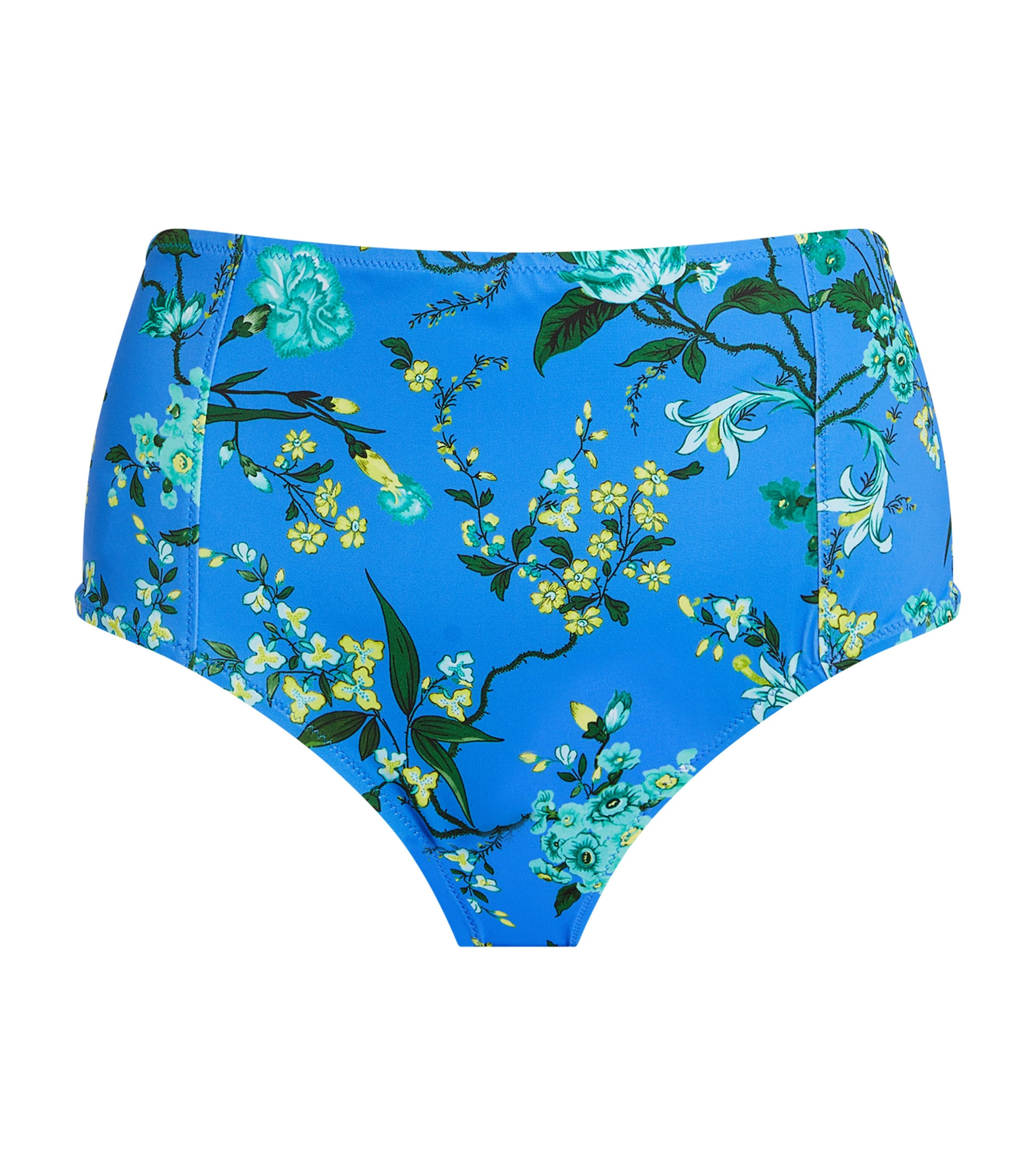 Shop Erdem Floral Bikini Bottom In Blue