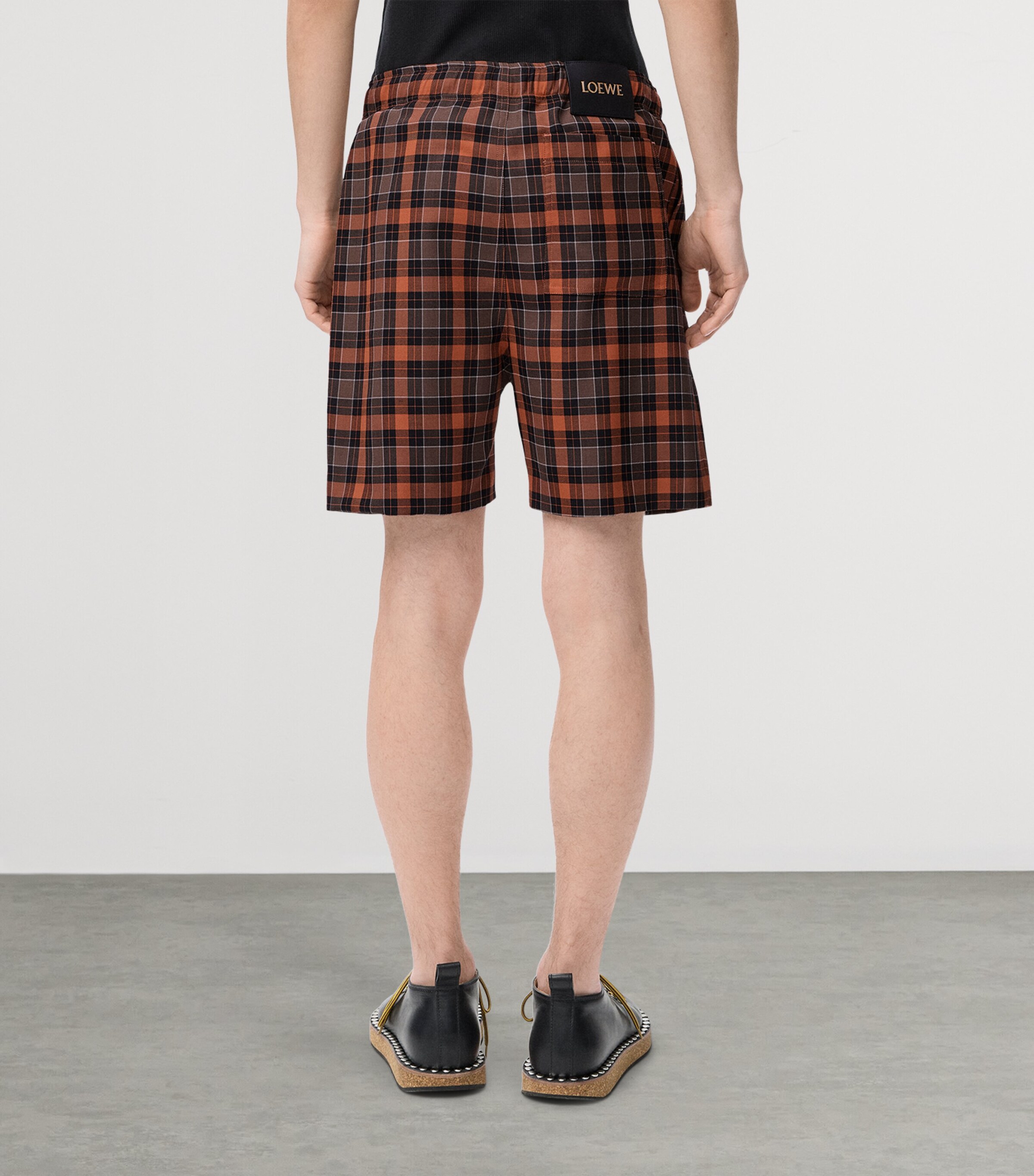 Check Drawstring Shorts ORANGE/BLACK Image 4