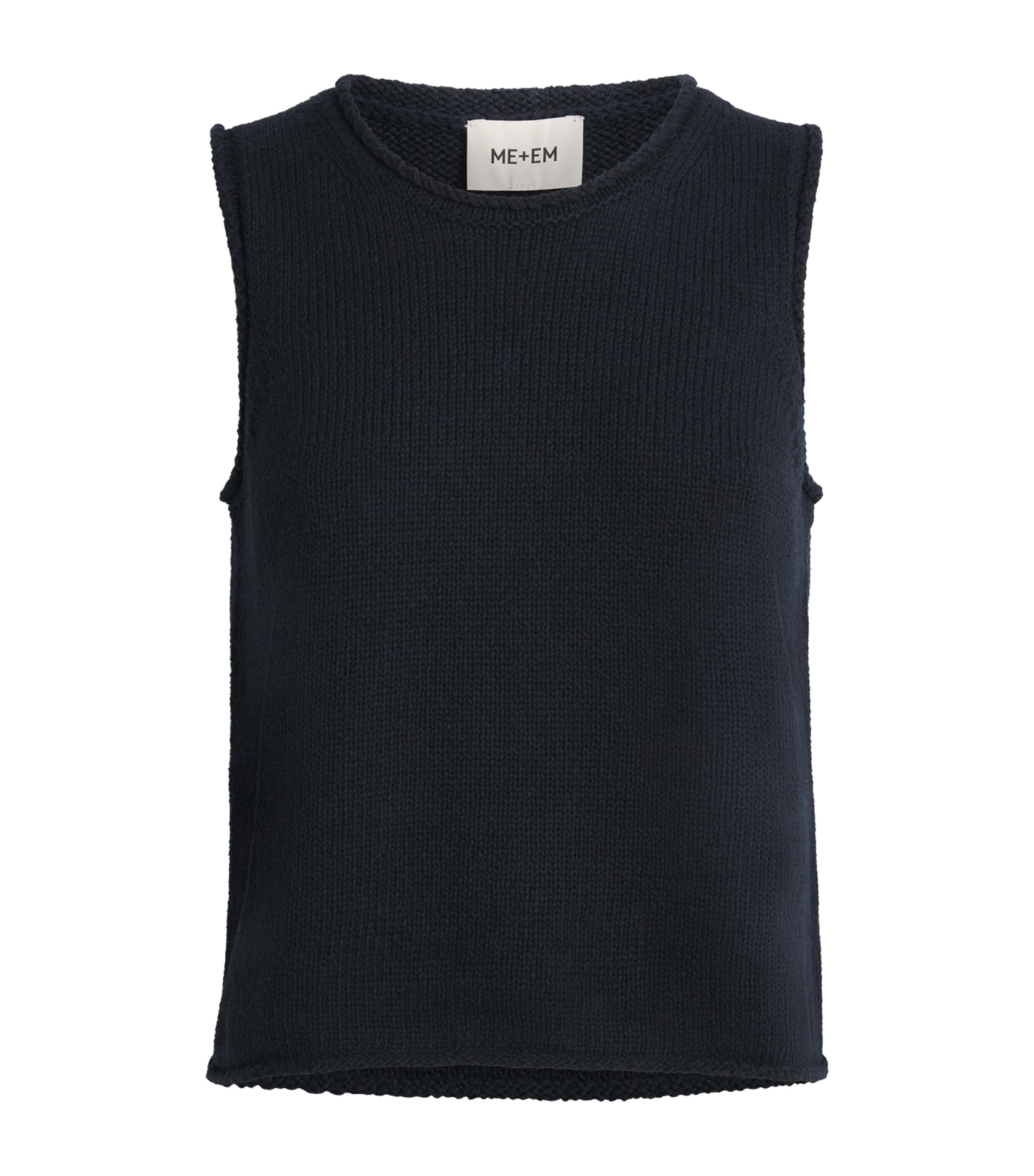 ME+EM Womens Cotton-Blend Sweater Vest Navy Image 1