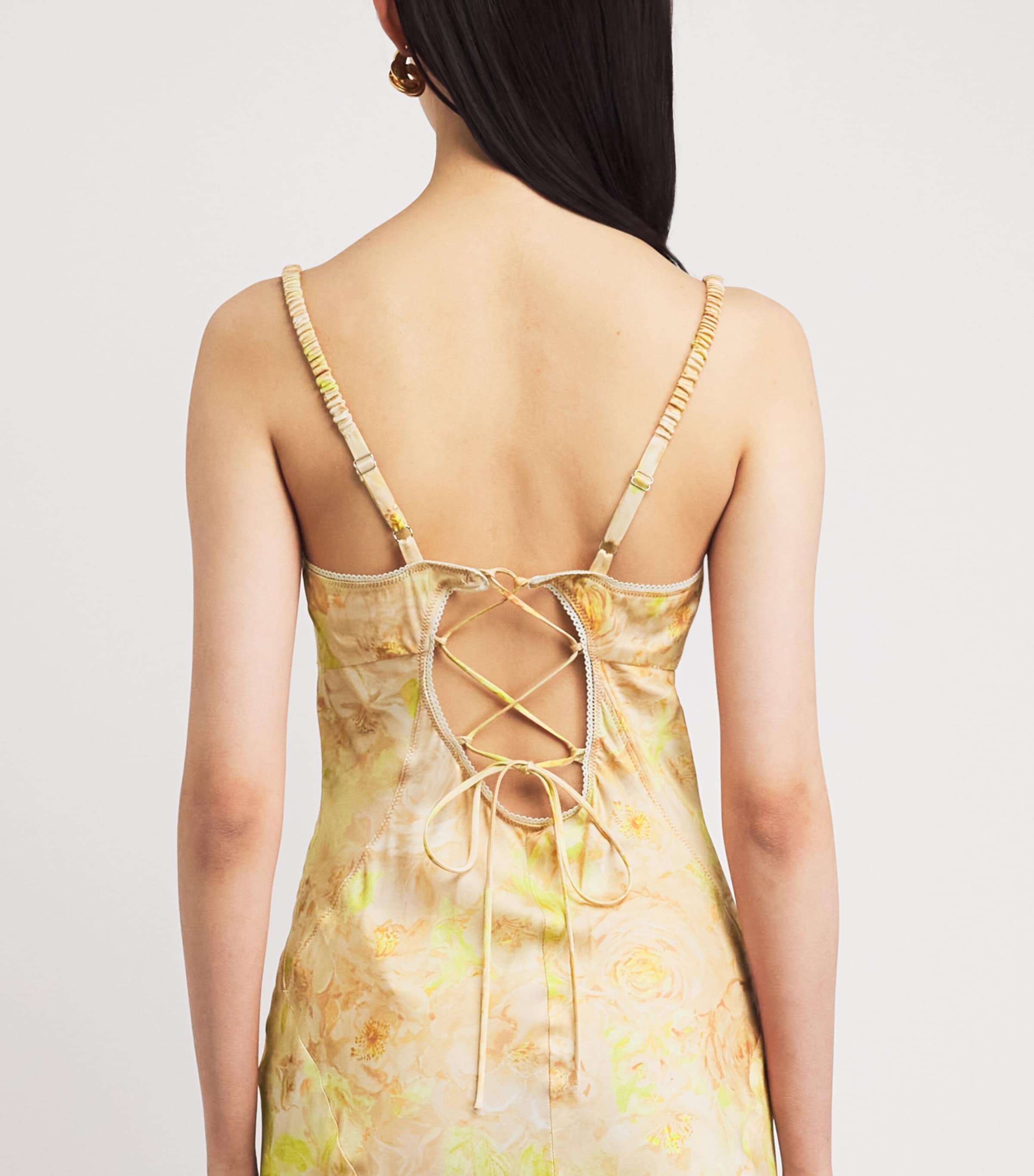 Sandro Paris Womens Satin Floral Maxi Dress Pink / Green Image 3