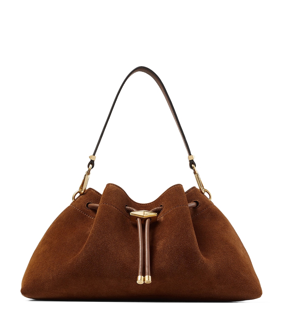 Medium Suede Cinch Bucket Bag TAN/GOLD Image 1