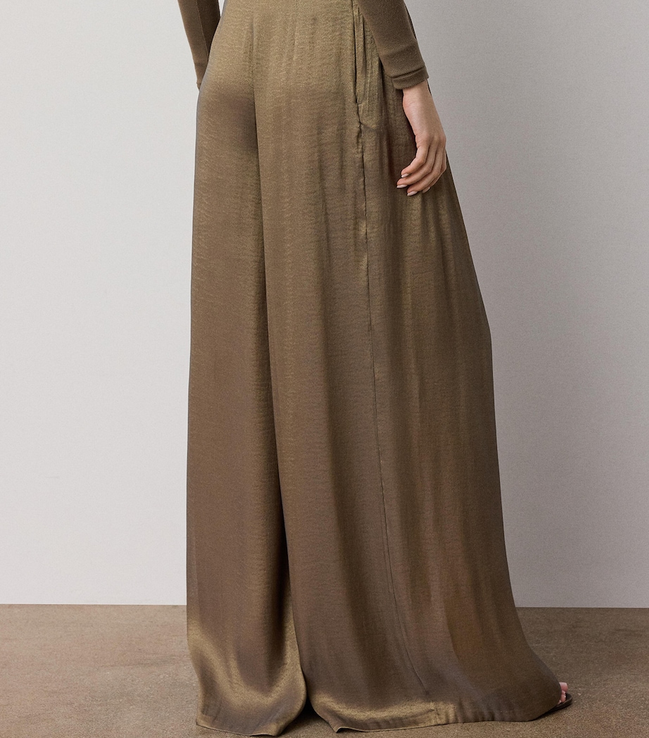 Ralph Lauren Collection Womens Greer Wide-Leg Trousers Antique Brass Image 5