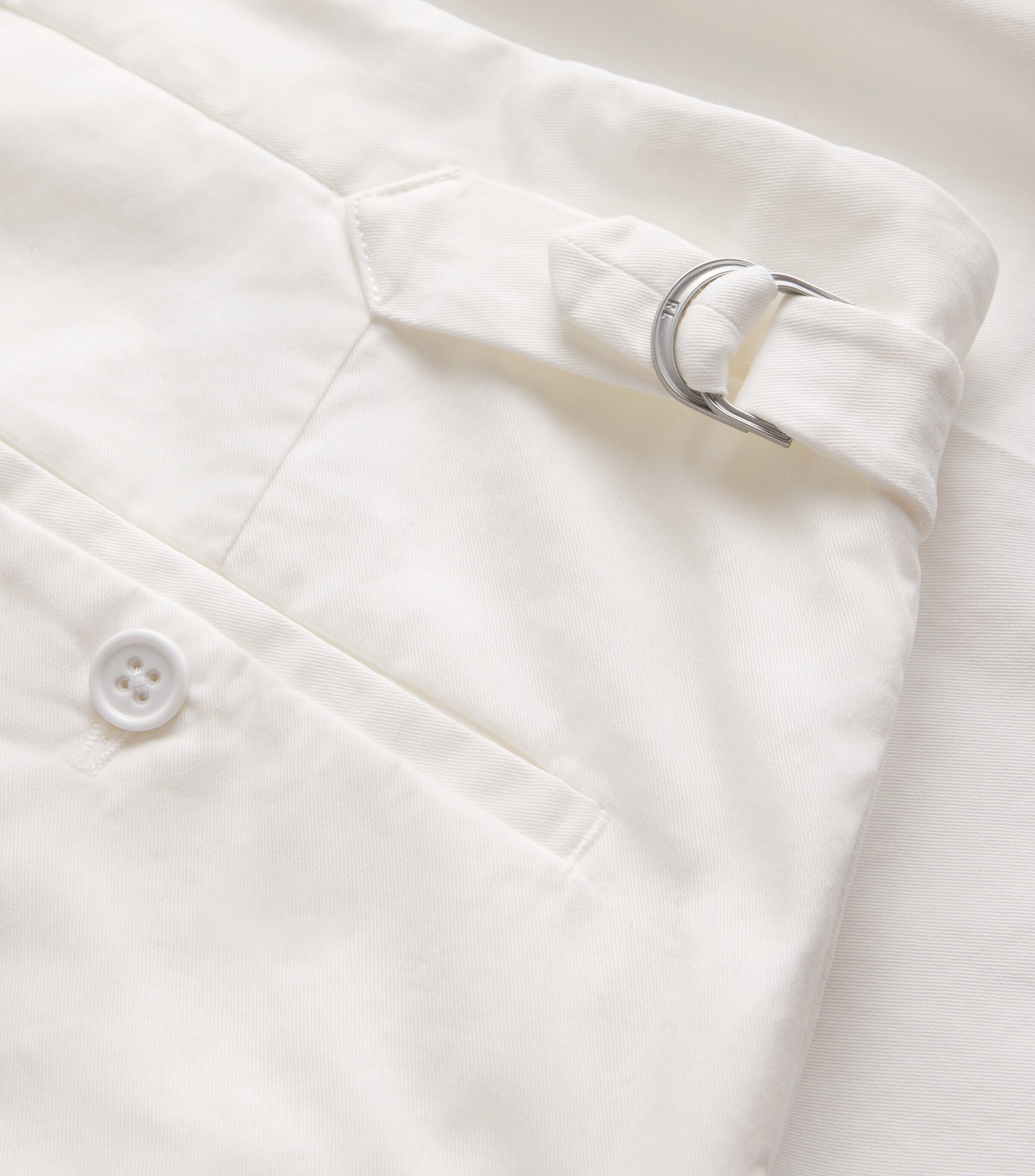 Ralph Lauren Purple Label Mens x Wimbledon Stretch-Cotton Pleated Shorts Deckwash White Image 5