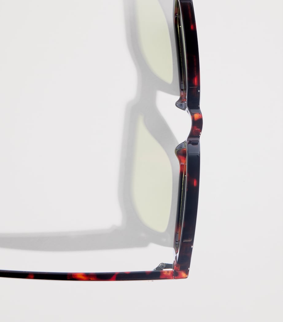 Le Specs Tension Rectangle Sunglasses Tortmoss Mono Image 5