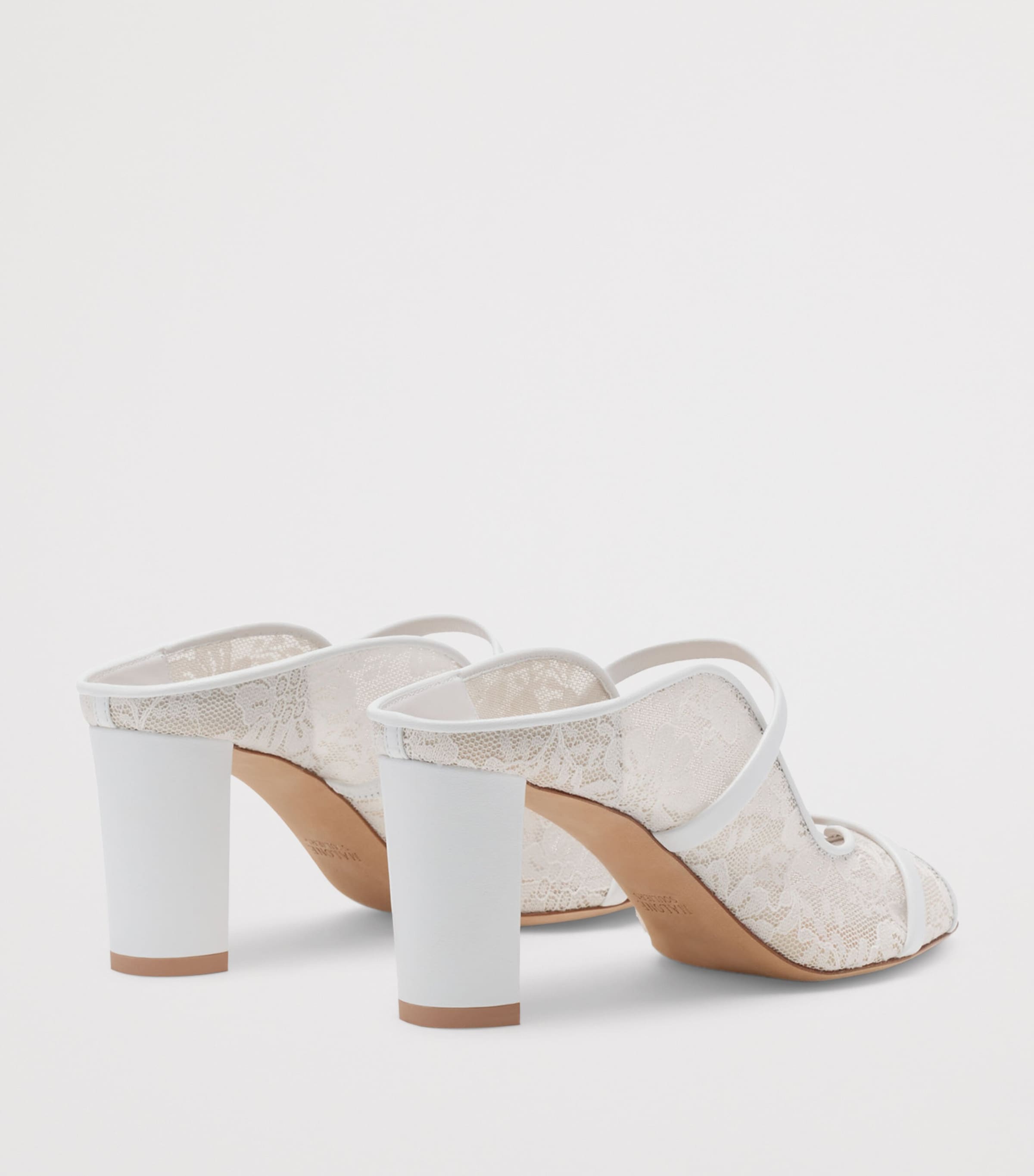 Malone Souliers Lace Norah Heeled Sandals 70 White Image 4