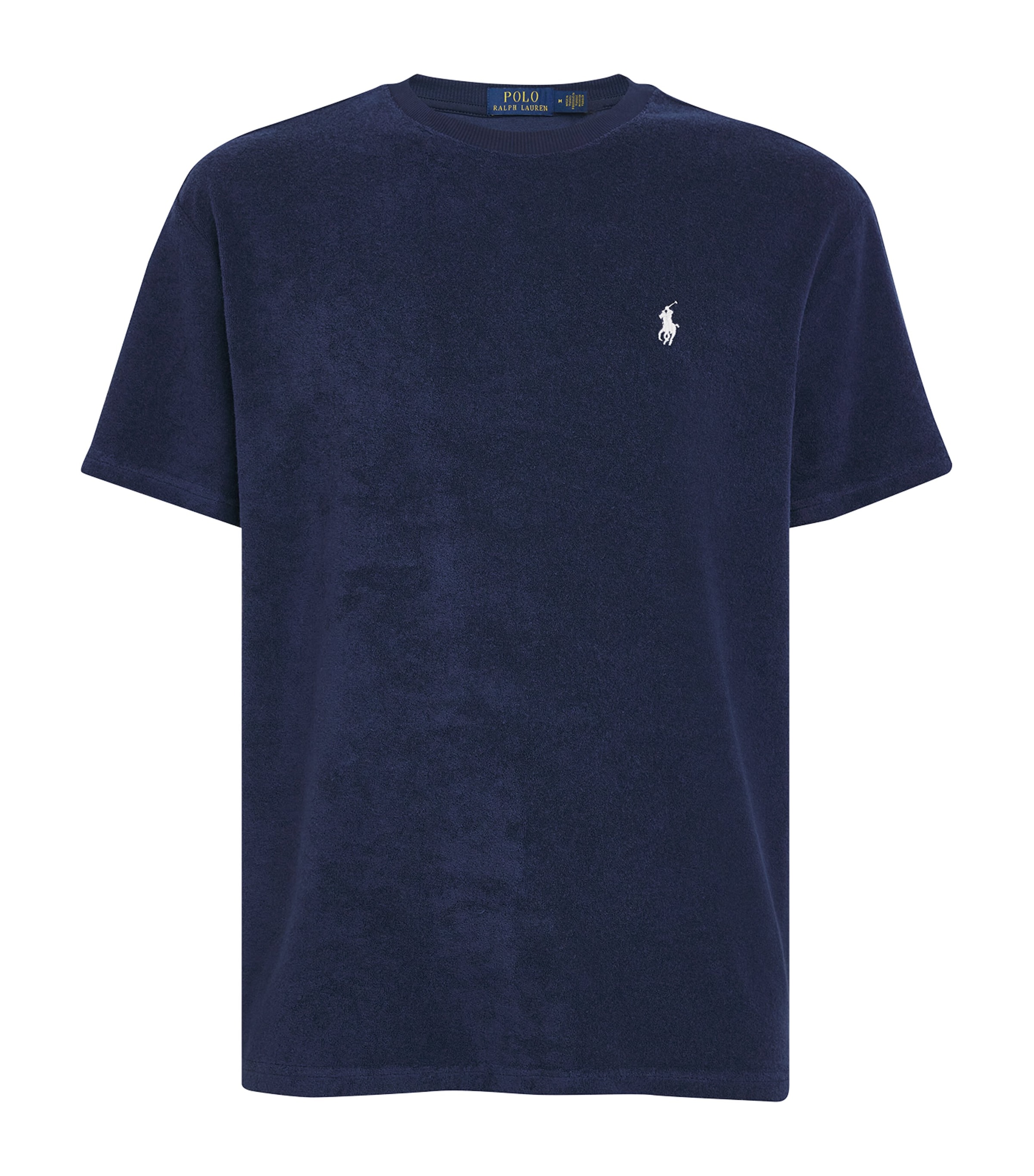 Polo Ralph Lauren Mens Newport Navy Neon Yellow Logo-embroidered Cotton-jersey T-shirt L In Navy