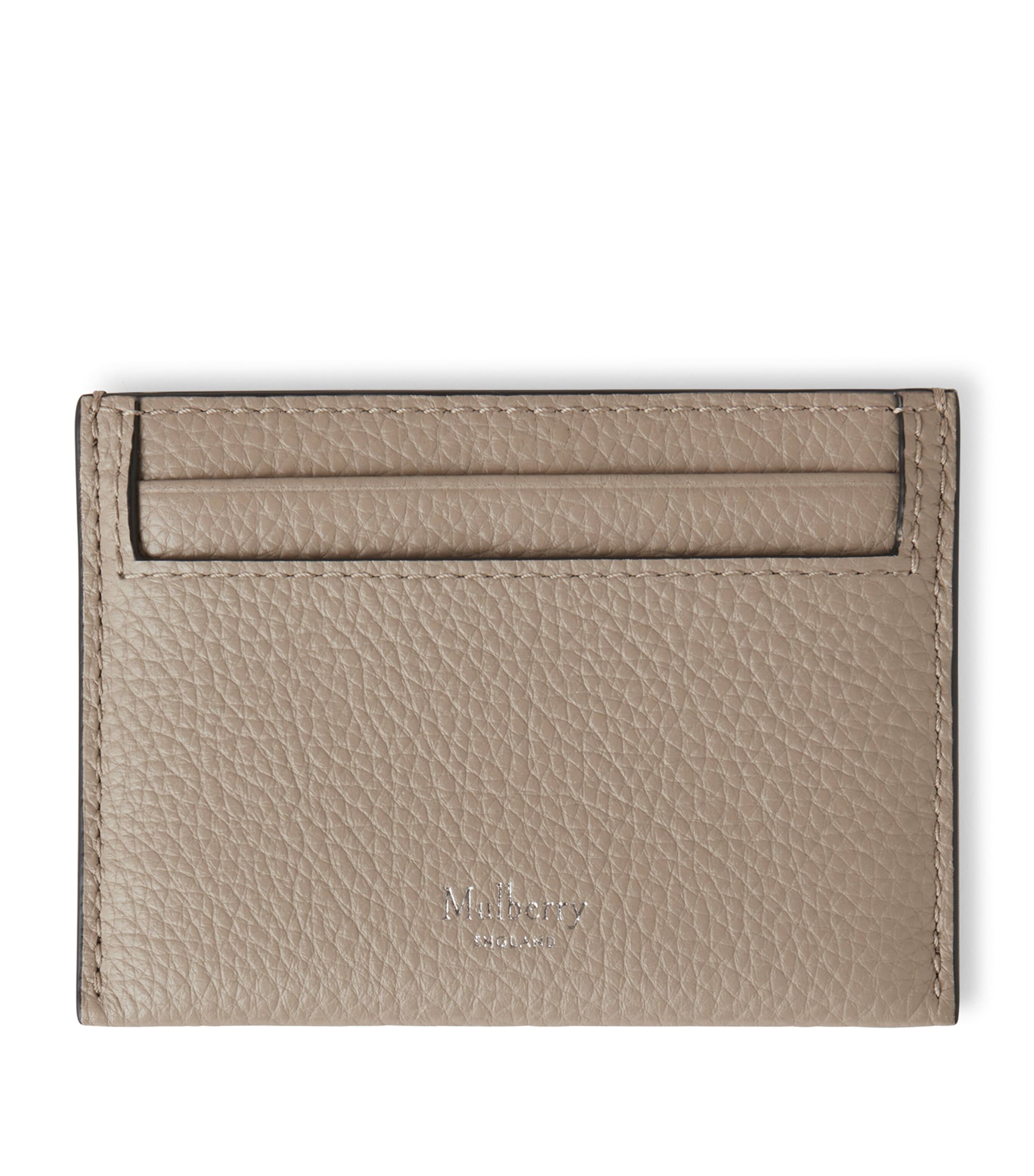 Mulberry Leather Heritage Logo Card Holder In Brown