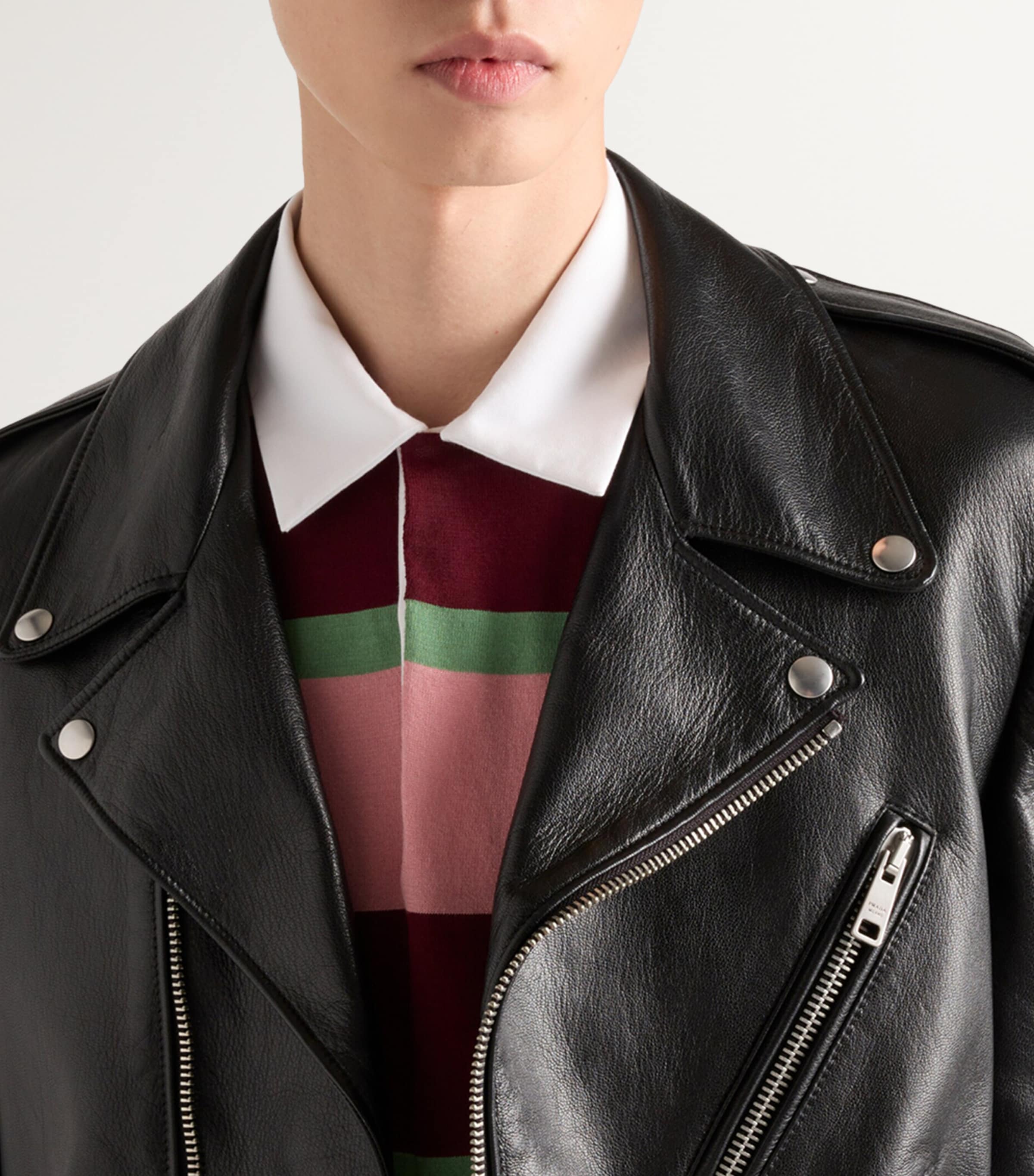 Cotton-Silk Striped Polo Shirt F0007 Image 6