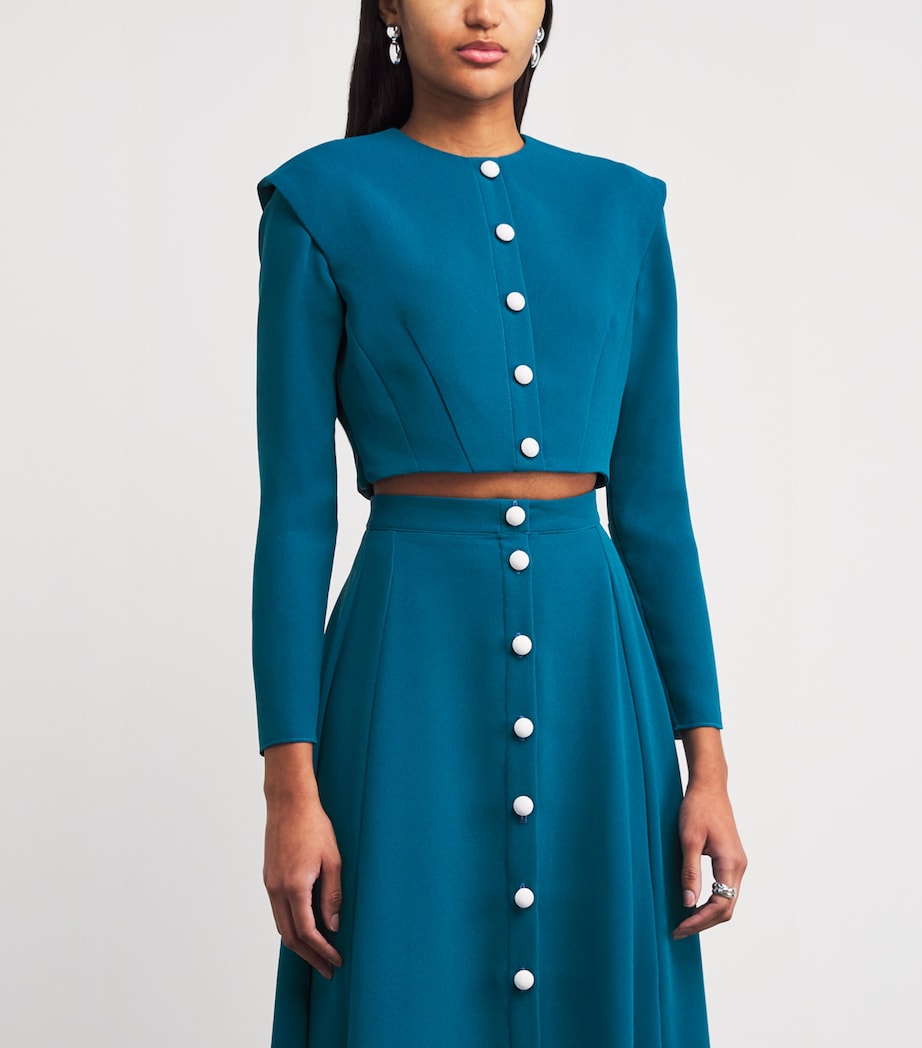 Georgette Cropped Jab Jacket LAGUNA BLUE Image 3