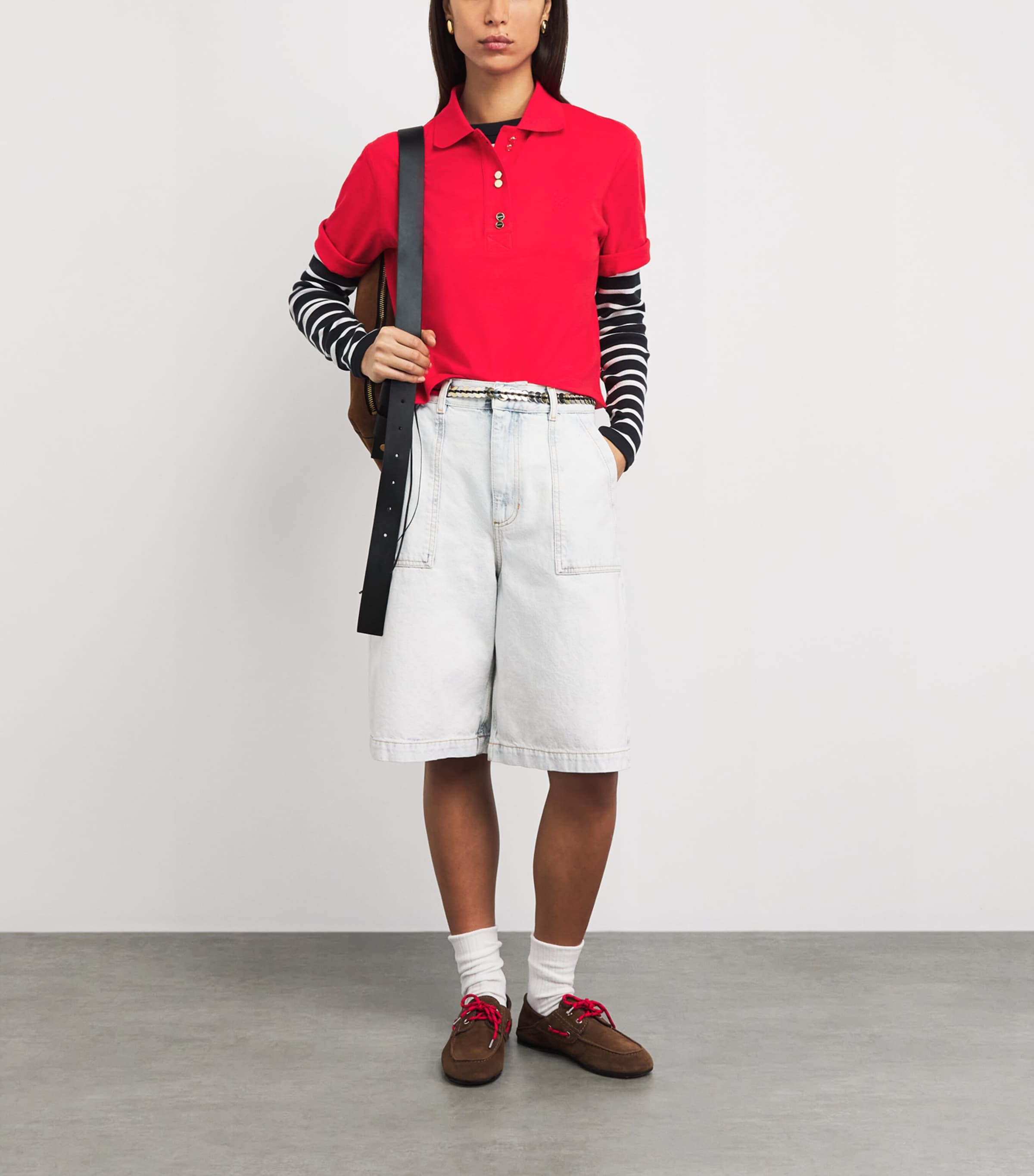 Sandro Paris Womens Cotton Polo Shirt Red Image 2