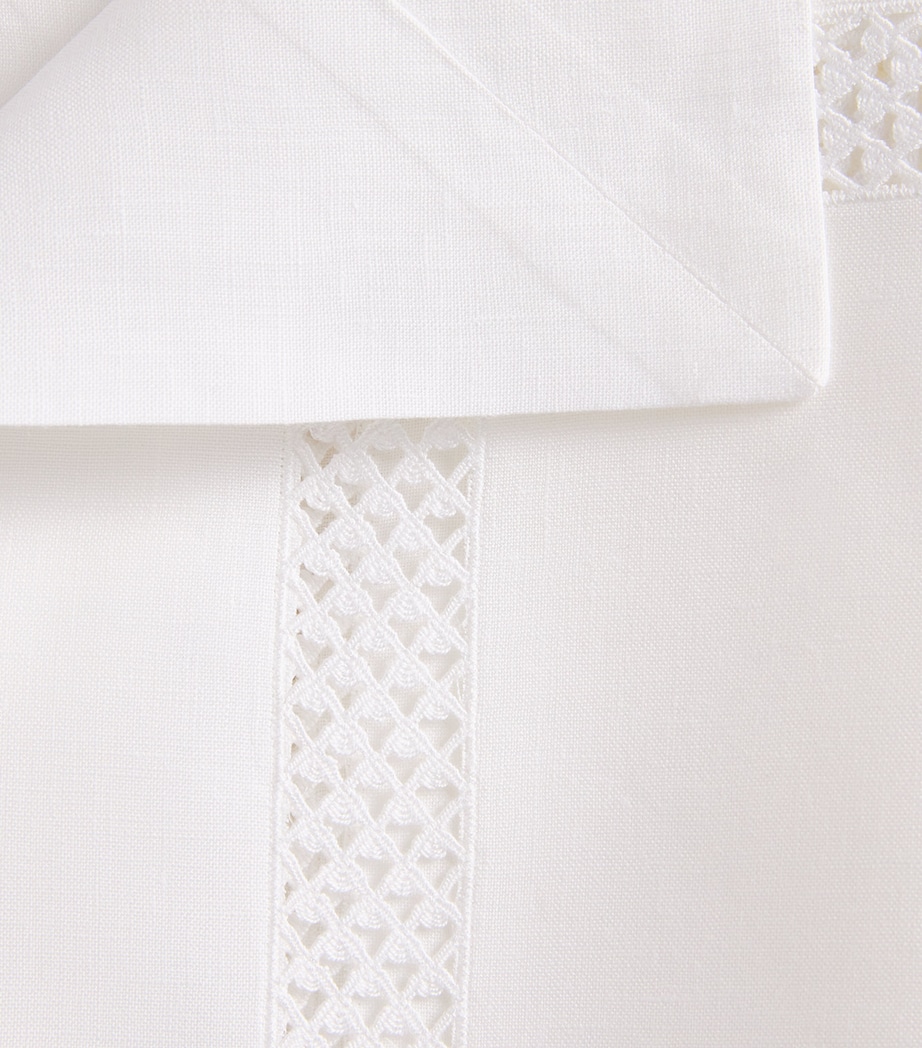 Linen Embroidered Liri Tablecloth (170cm x 270cm) WHITE/WHITE Image 2