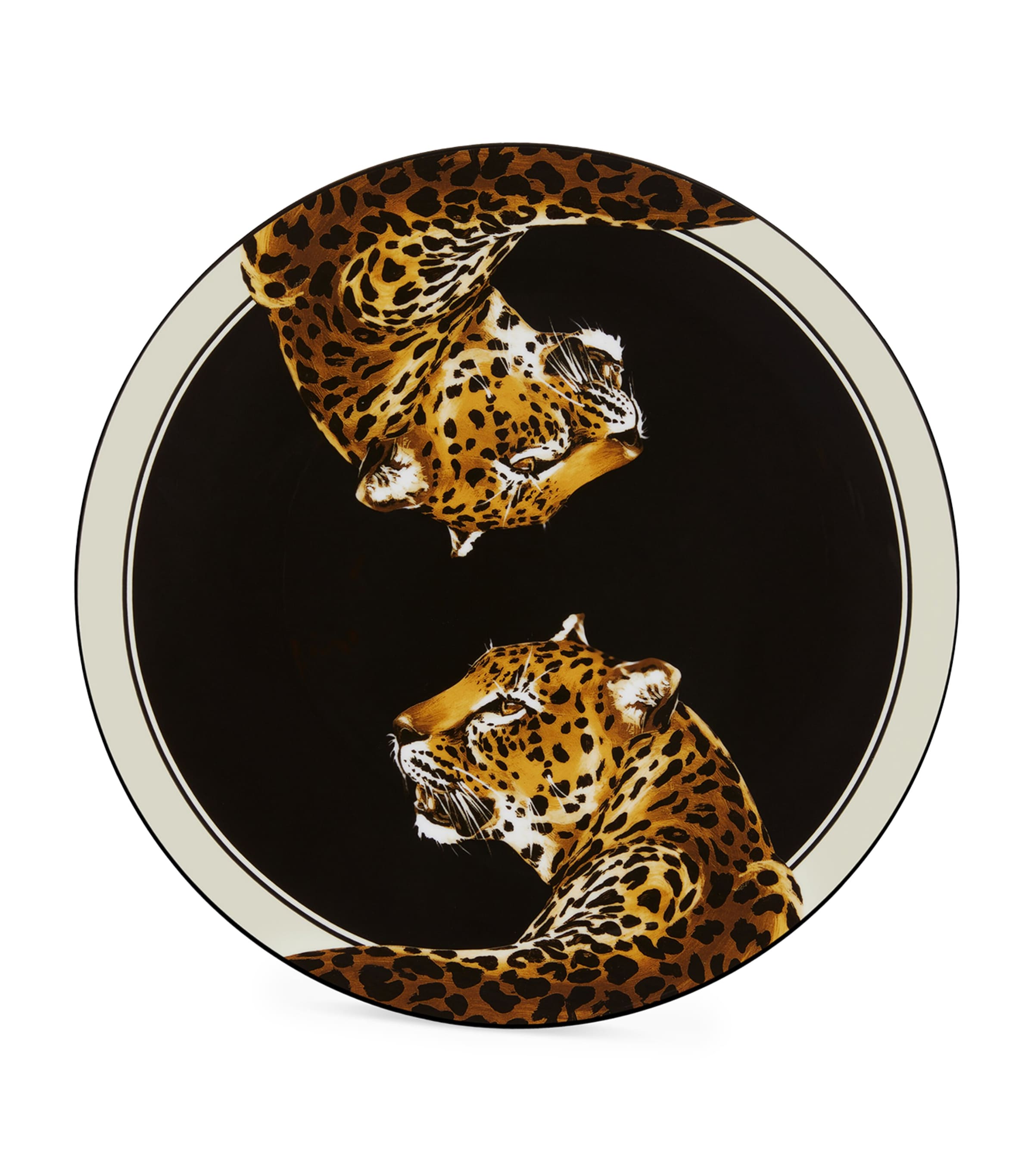 Dolce & Gabbana Casa Porcelain Leopard Serving Platter In Animal Print