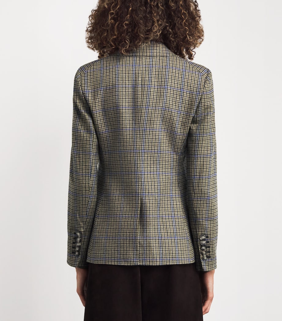 Wool-Blend Houndstooth Dickey Blazer MOSS MULTI Image 4
