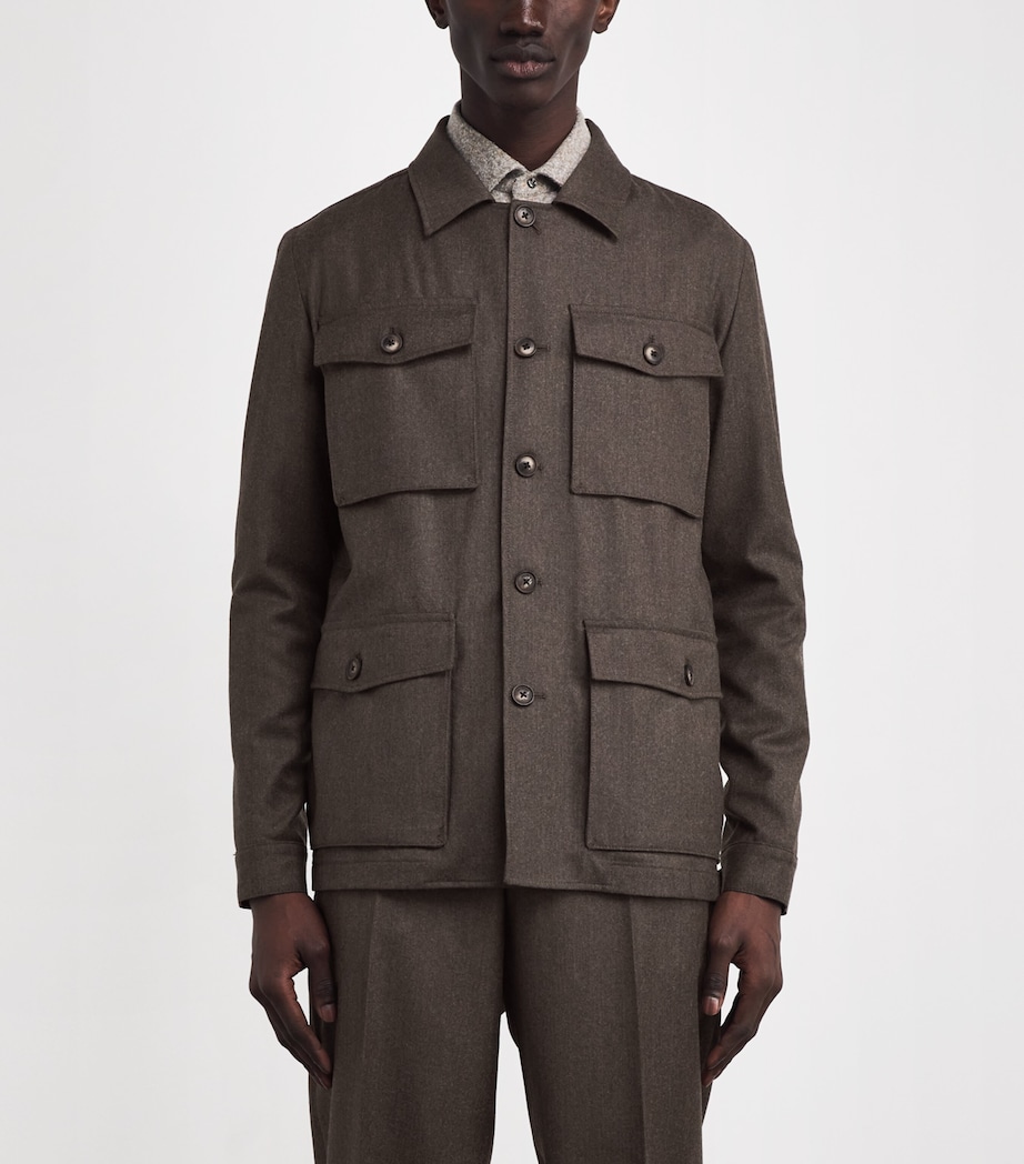 Virgin Wool-Cashmere Field Jacket 41 BROWN Image 3