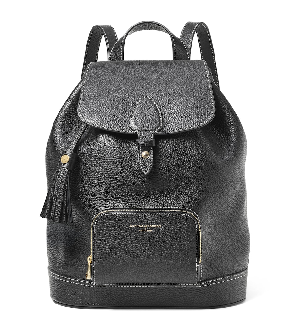Small Leather Hudson Backpack BLACK Image 1
