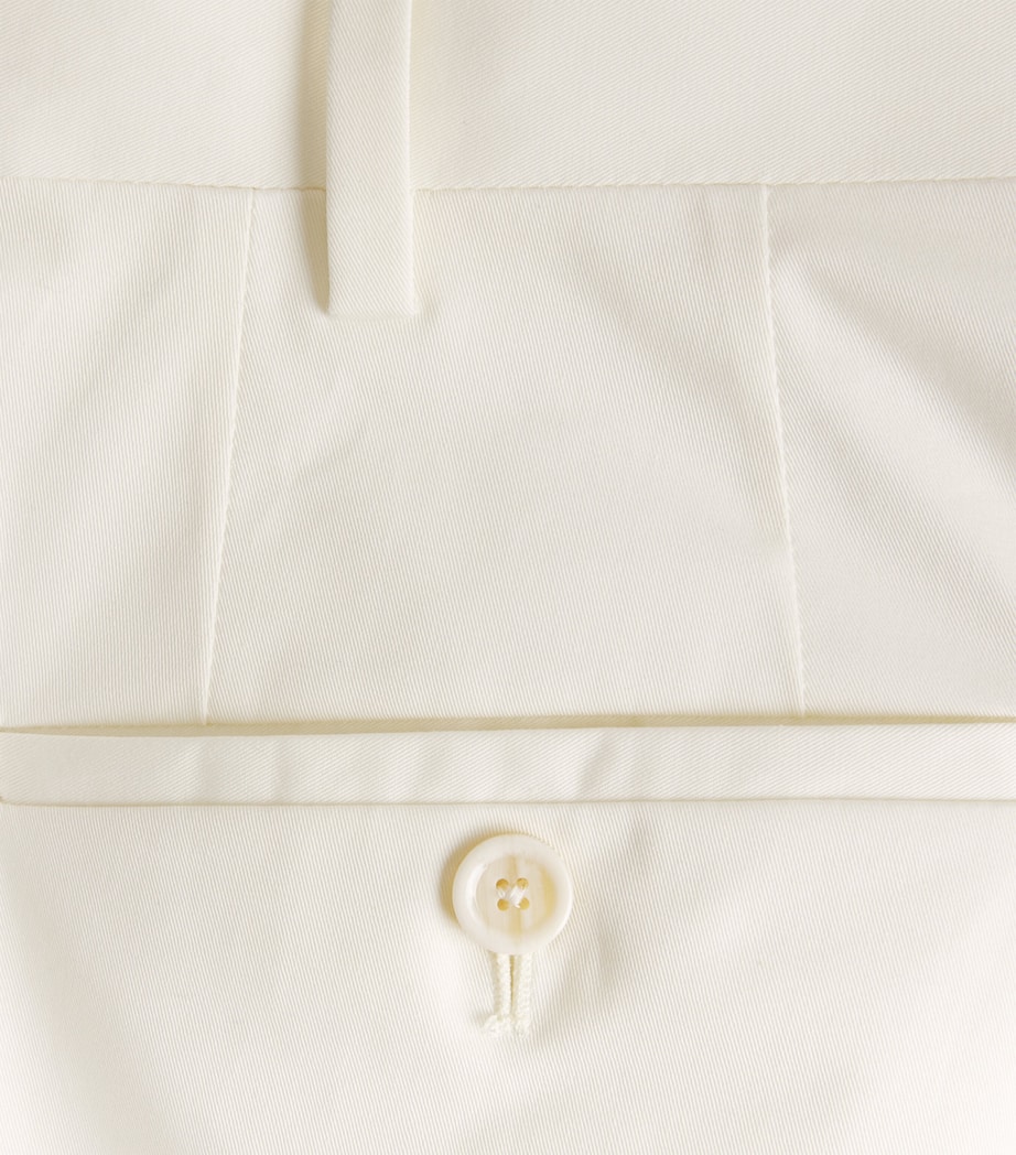 Wool Slim Fit Trousers 101 WHITE Image 5