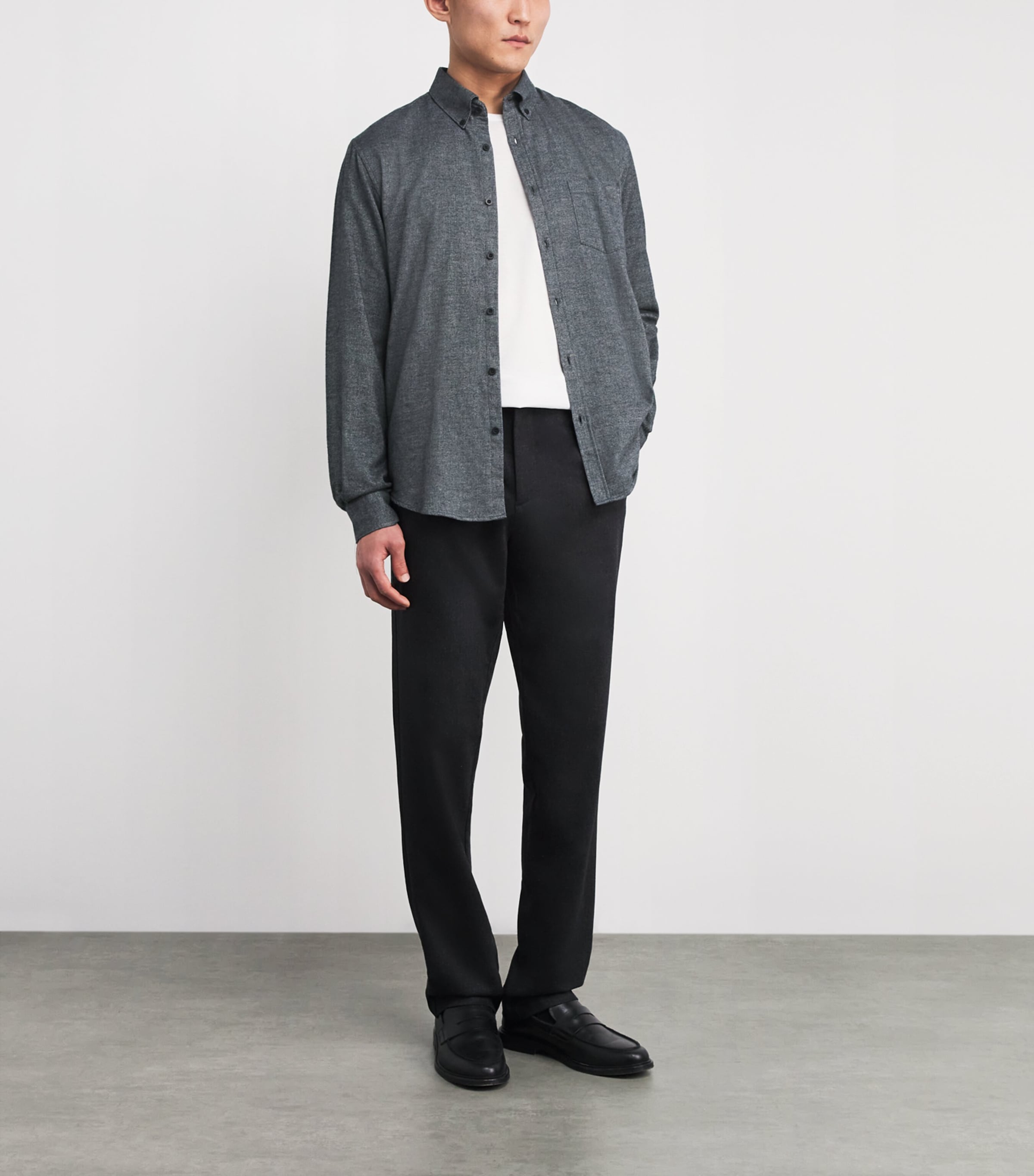 Brushed Cotton Shirt CHARCOAL MELANGE Image 2