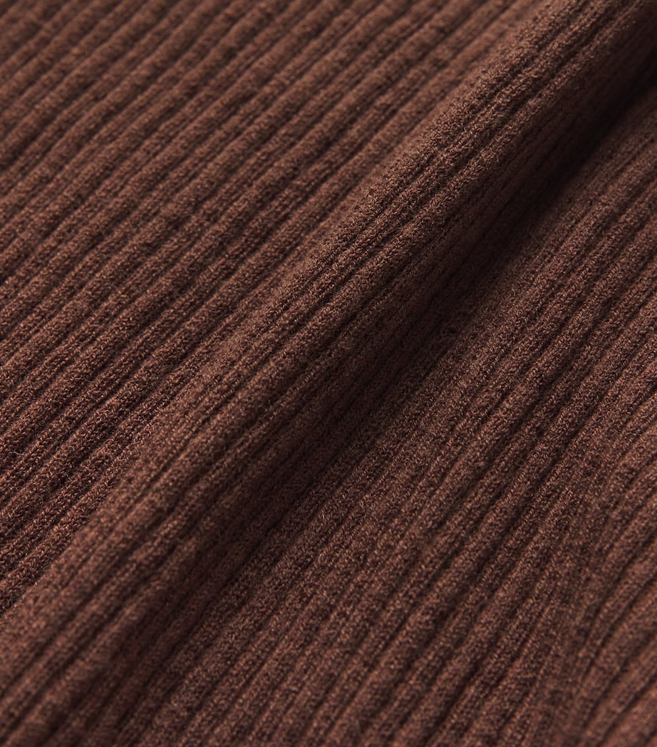 Wool-Cashmere Ribbed Sweater CHESTNUT BROWN Image 5