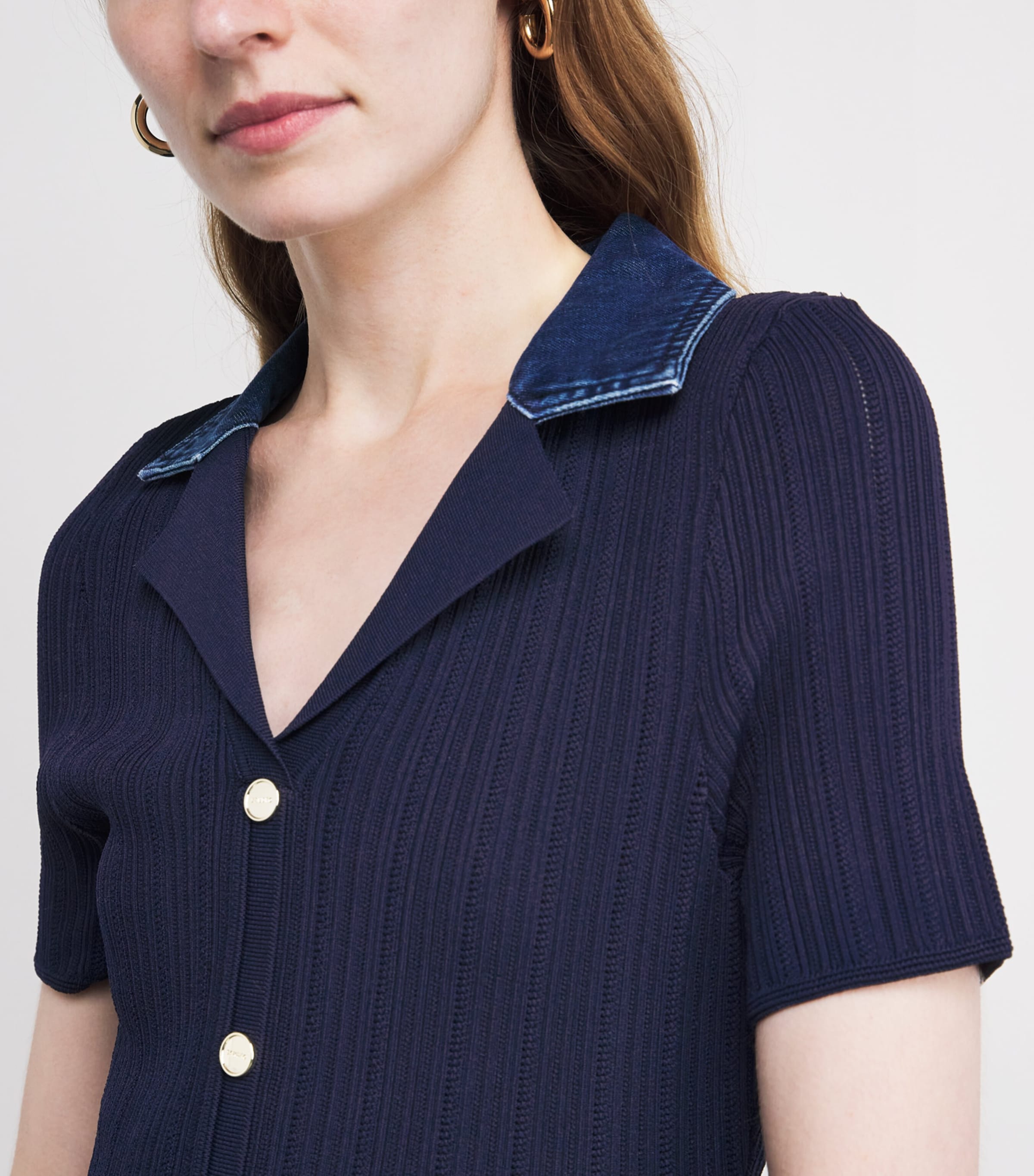 Knitted Midi Dress NAVY BLUE Image 6