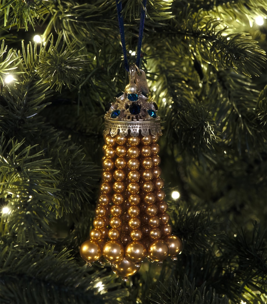 Joanna Buchanan Faux Pearl Tassel Tree Decoration Gold Image 3