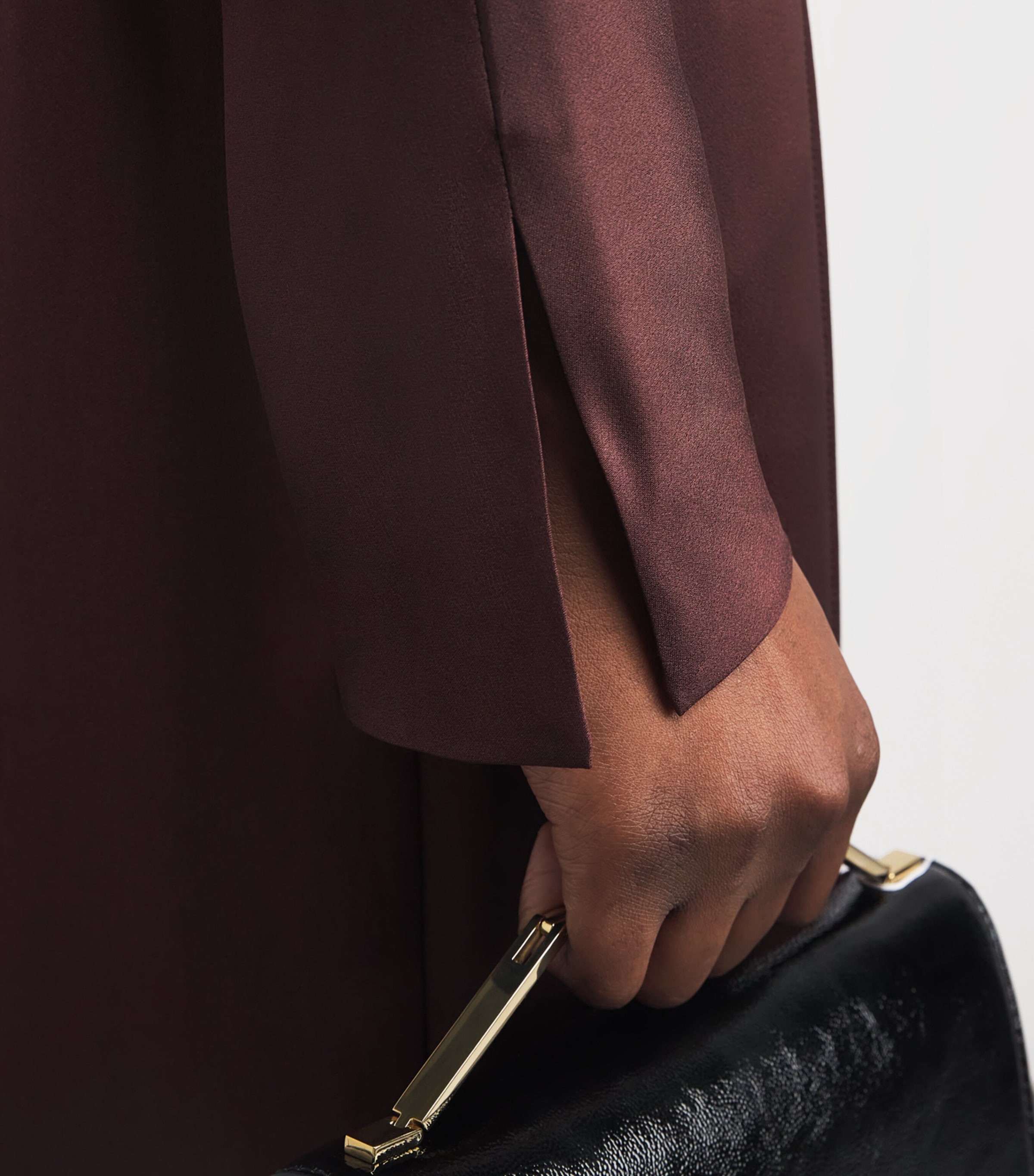 Satin Draped Victoria Blouse MAHOGANY Image 6