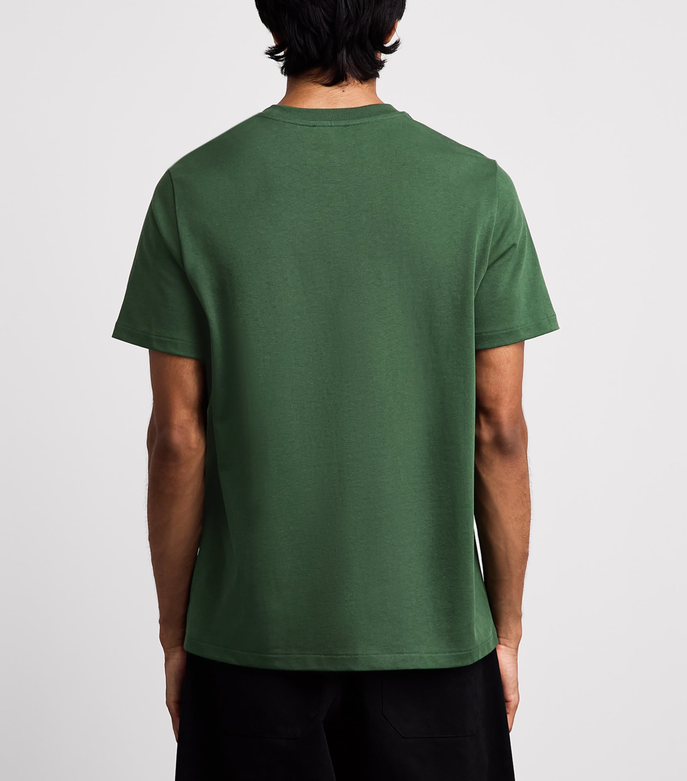 A.P.C. Mens Organic Cotton Rue Madame Logo T-Shirt Vert Fonce/blanc Image 5