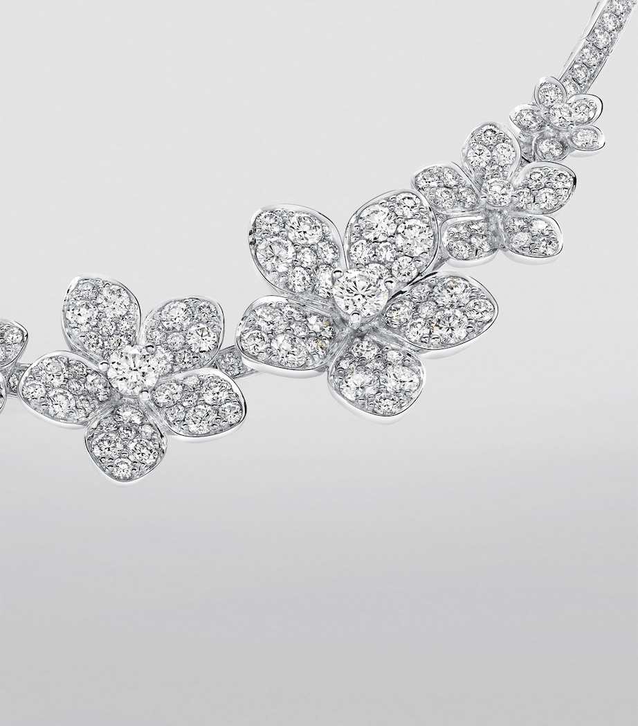 White Gold and Diamond Wild Flower Necklace WHITE GOLD Image 3