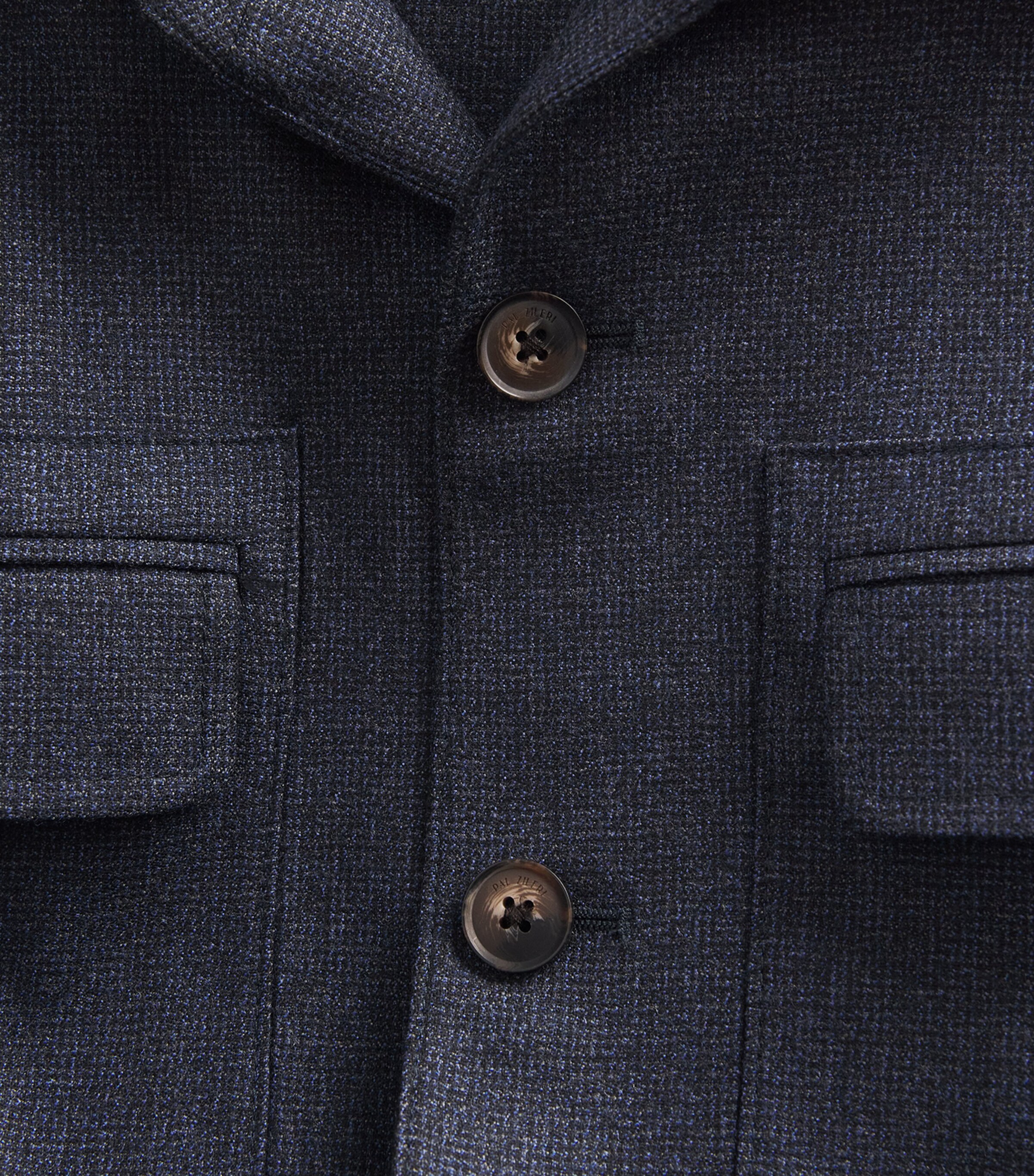 Pal Zileri Mens Virgin Wool Overshirt Blue Navy Image 6
