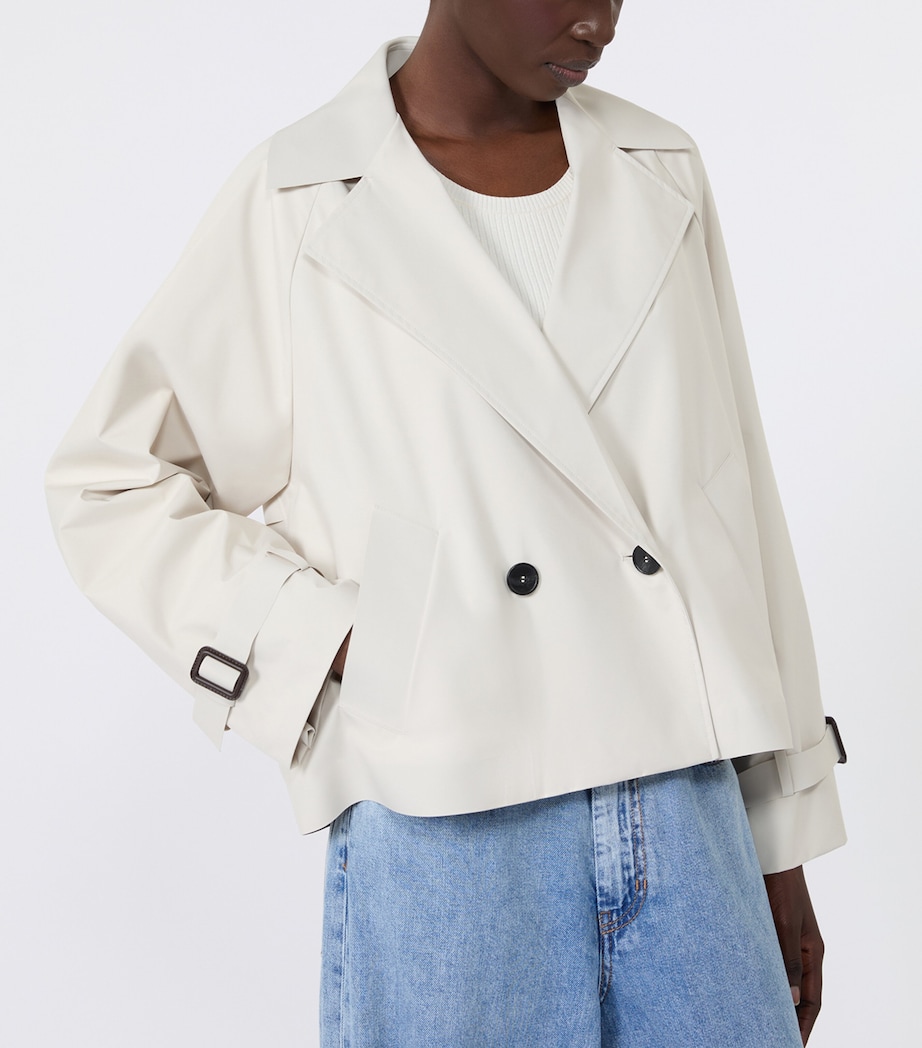 Weekend Max Mara Womens Cropped Trench Jacket Ivory Image 4