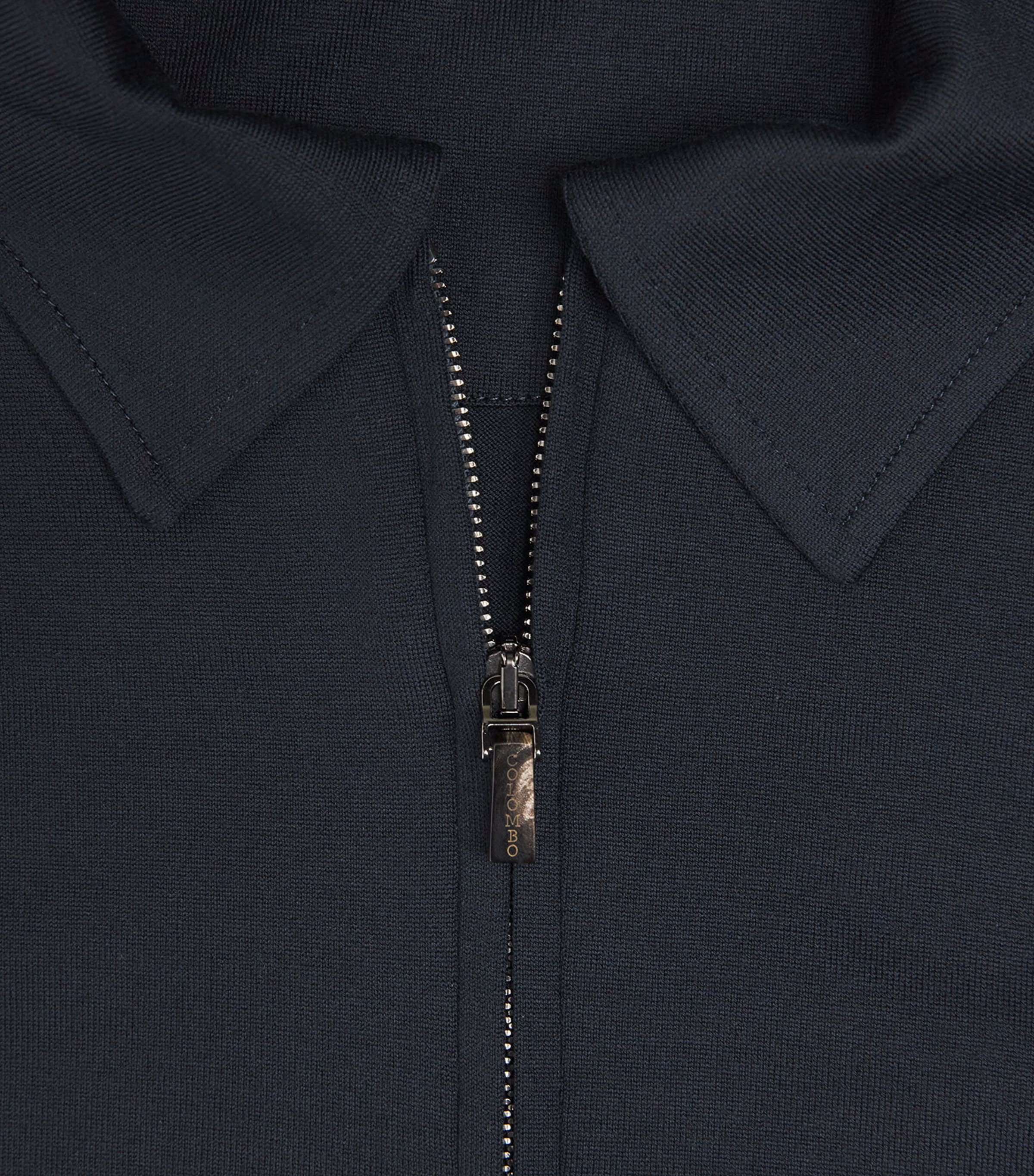 Kid Wool Quarter-Zip Polo Sweater 43000 NAVY BLUE Image 5