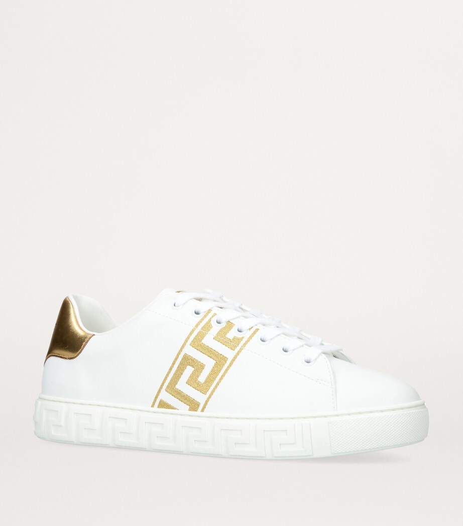 Leather Greca Sneakers WHITE/OTH Image 3