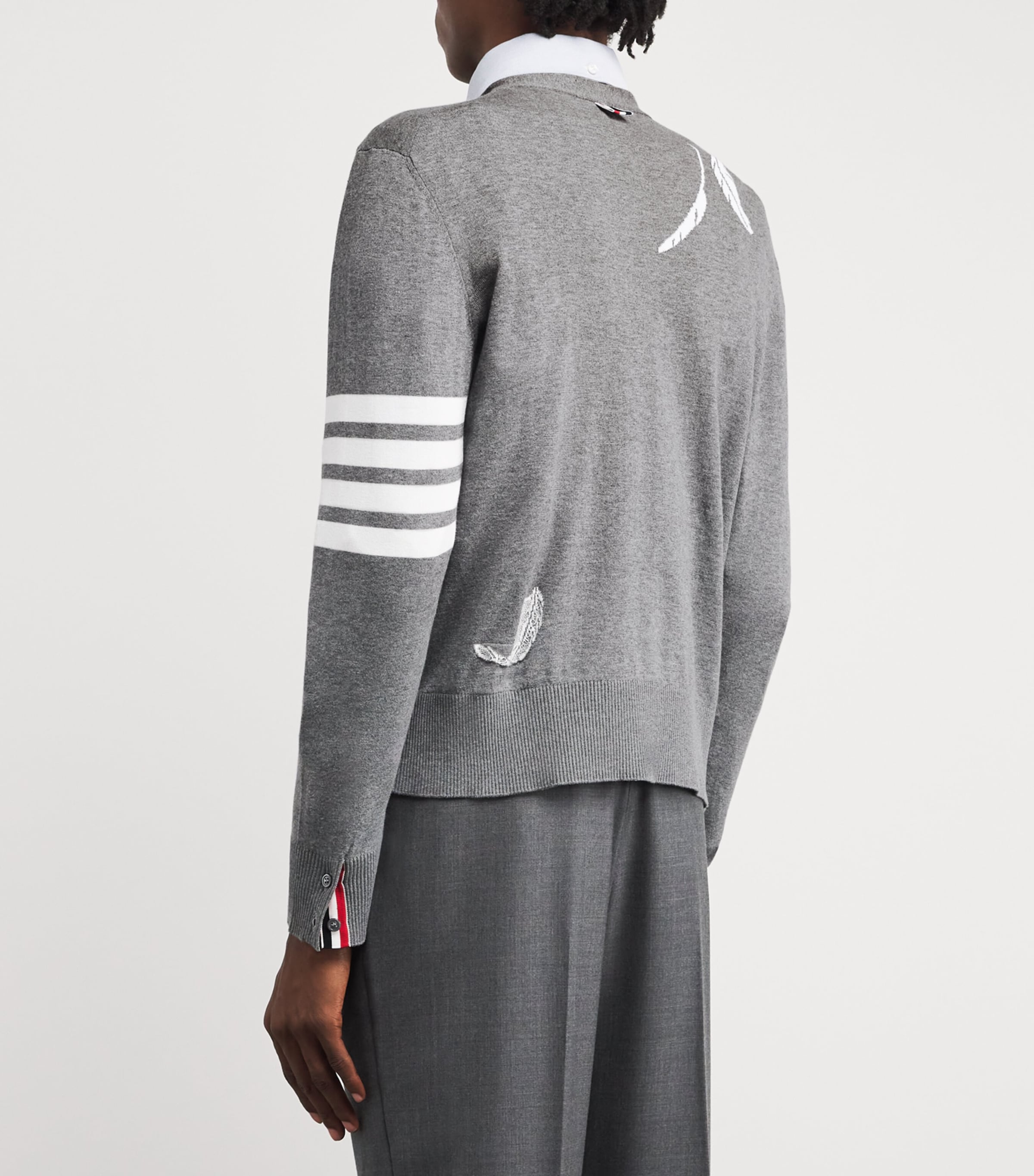 Cotton Feather Cardigan LT GREY Image 4