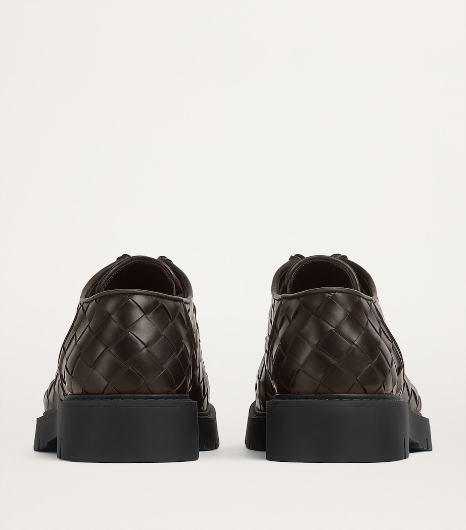 Bottega Veneta Leather Intrecciato Haddock Boat Shoes Image 4