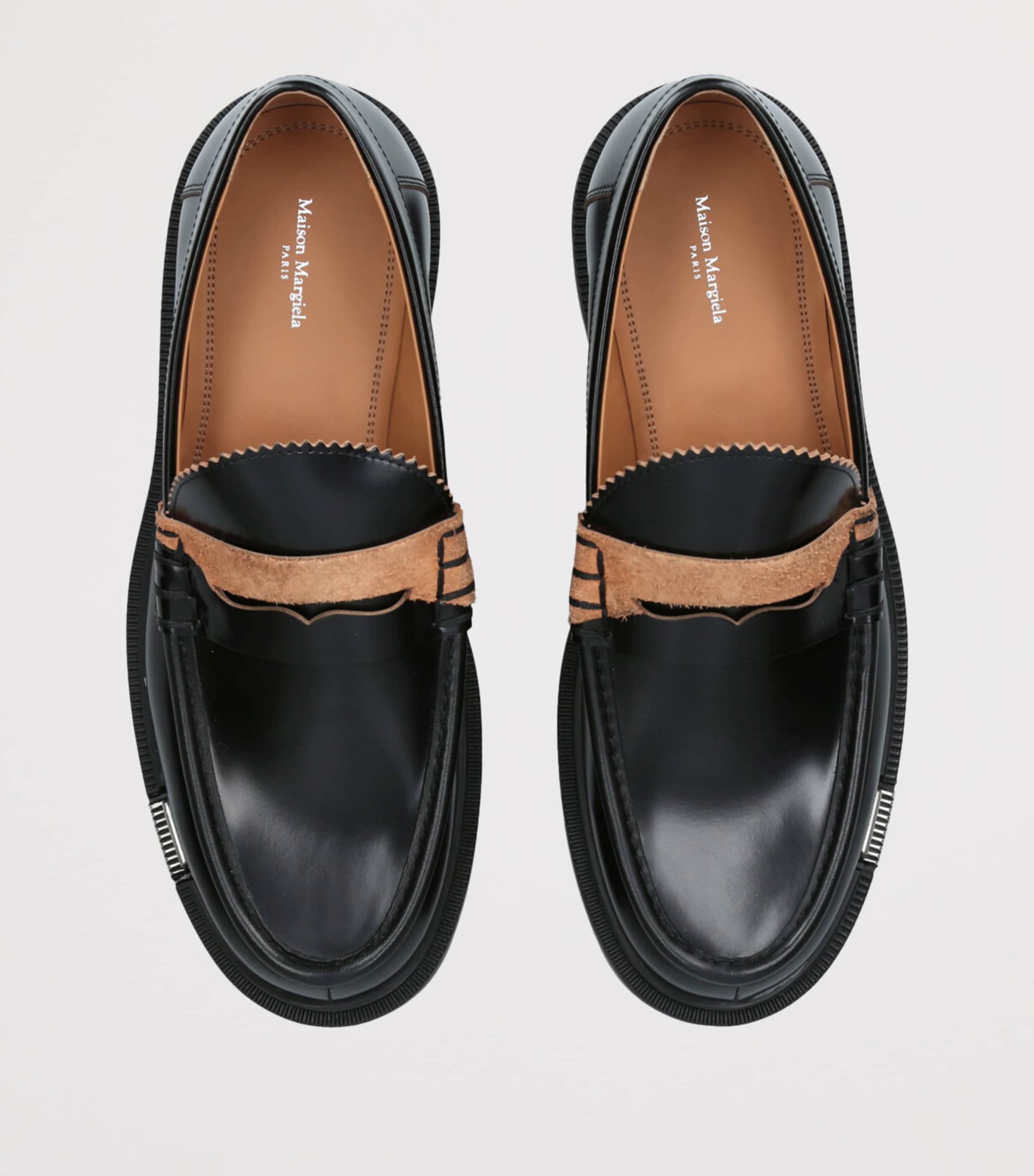 Maison Margiela Black Leather Décortiqué Loafers | Harrods US